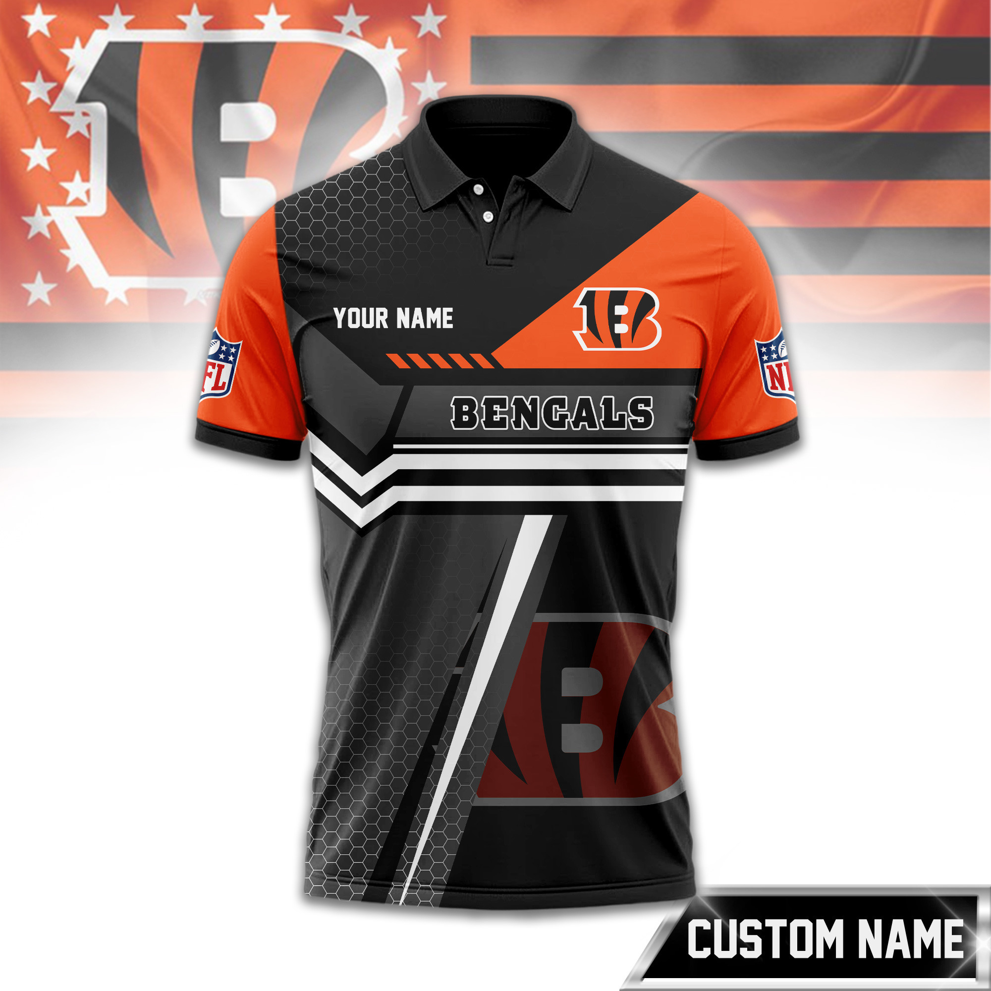 Cincinnati Bengals | Premium NFL Inspired Custom Game Day Polo TD