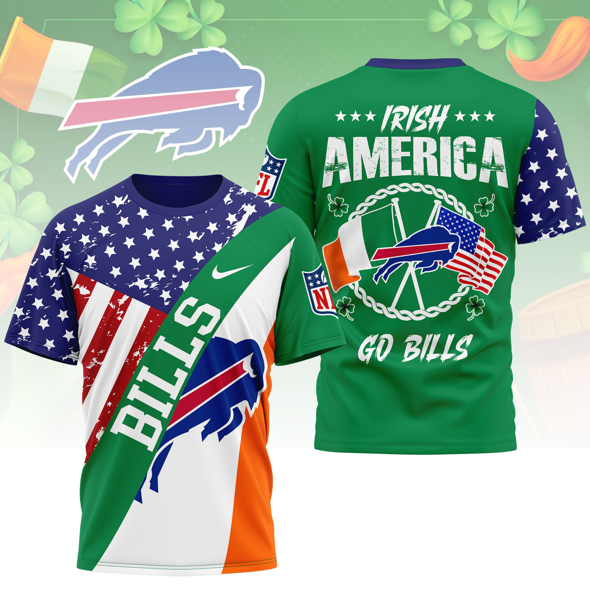Buffalo Bills | Premium NFL Irish America 3D Shirt NY