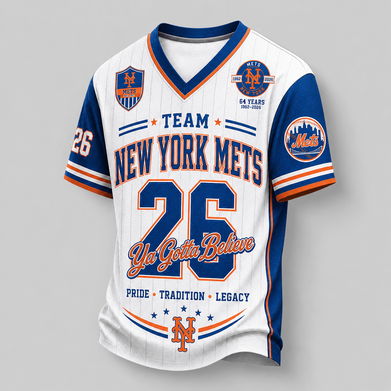 New York Mets | Premium MLB Legacy Pride V-Neck Jersey