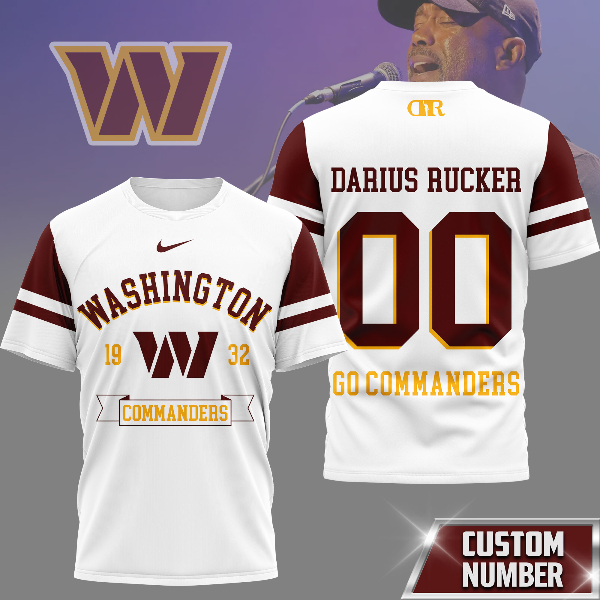 Washington Commanders | Premium NFL Darius Rucker Fan 3D Shirt NY