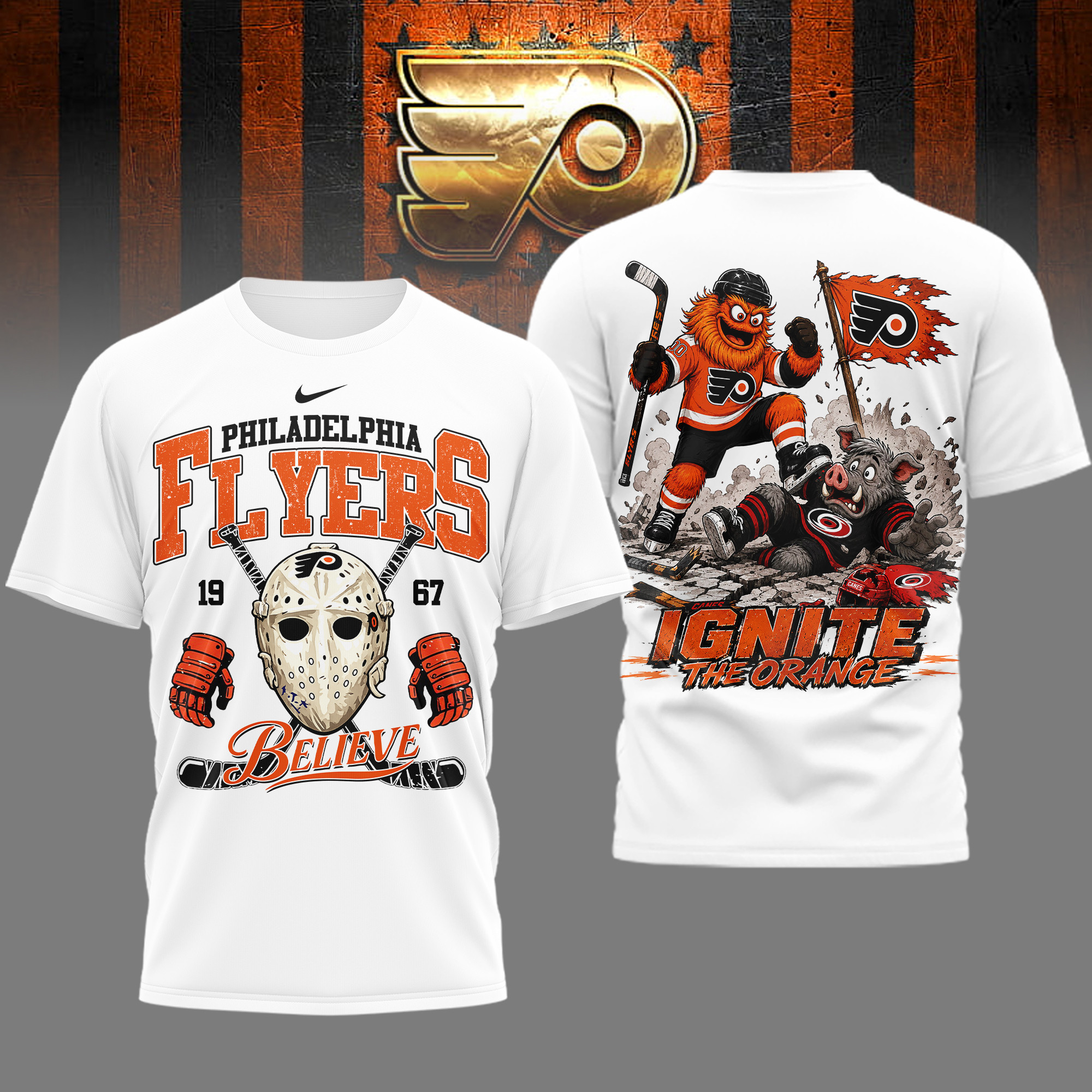 Philadelphia Flyers | Premium NHL Ignite The Orange 3D T-Shirt TD