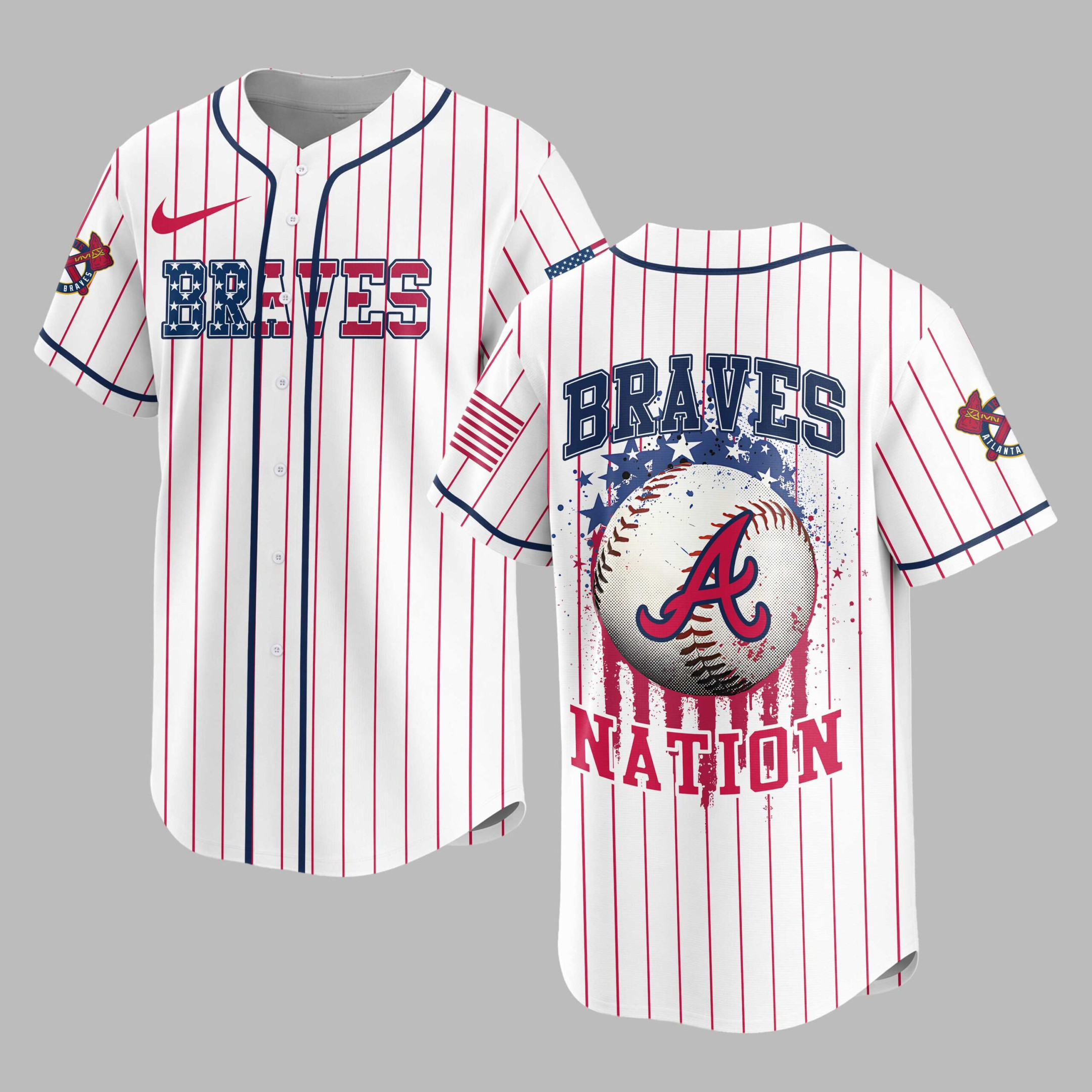 Atlanta Braves | MLB USA Flag Edition Premium Baseball Jersey