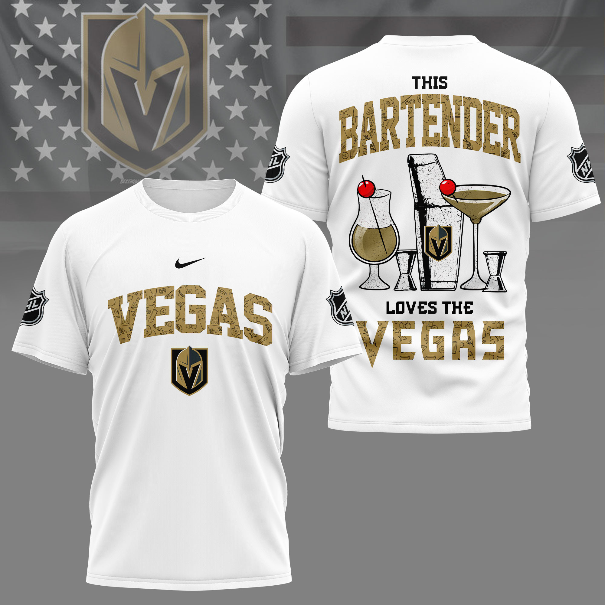 Vegas Golden Knights | Premium NHL Bartender Fan 3D Shirt NY