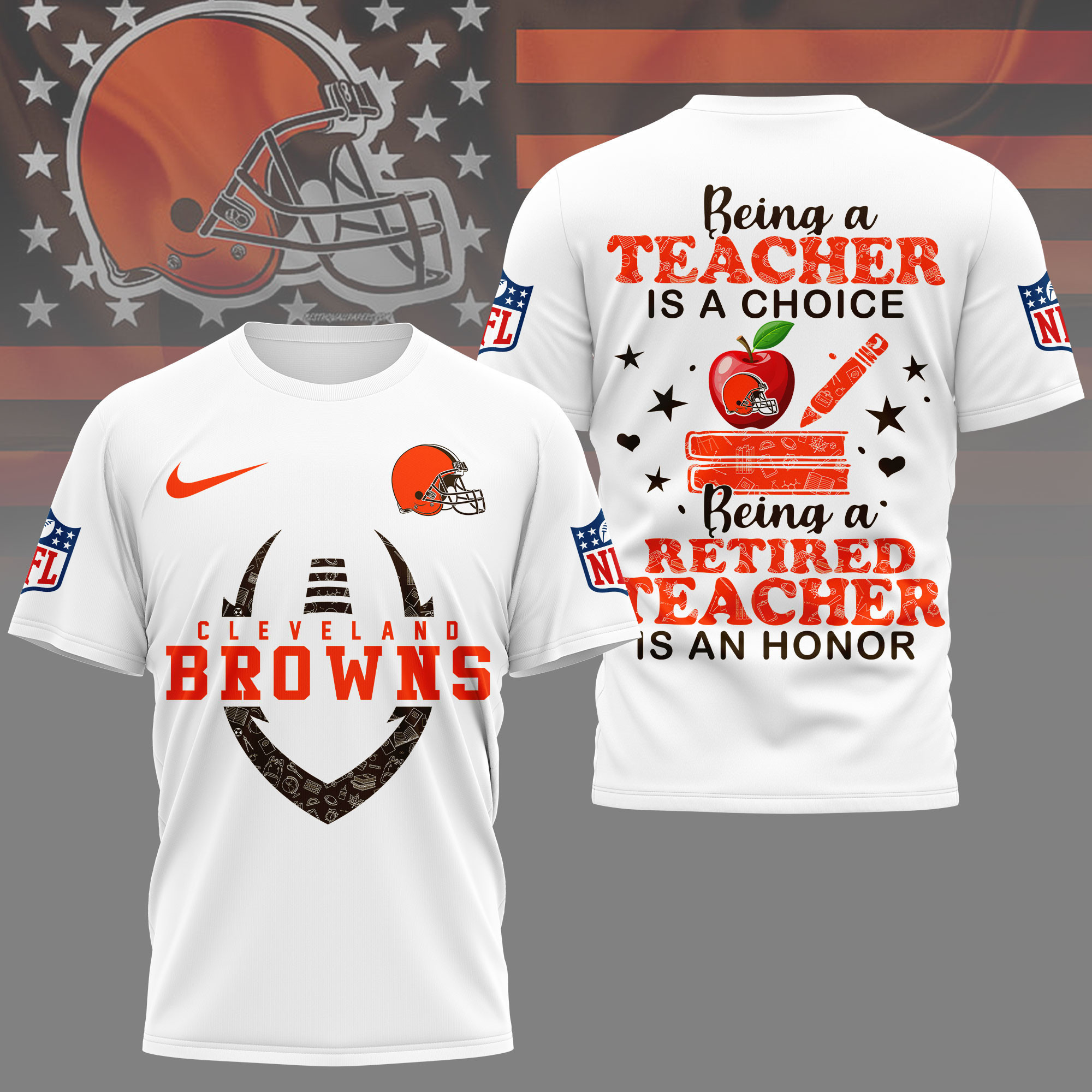 Cleveland Browns | Premium NFL Teacher Honor 3D Shirt NY