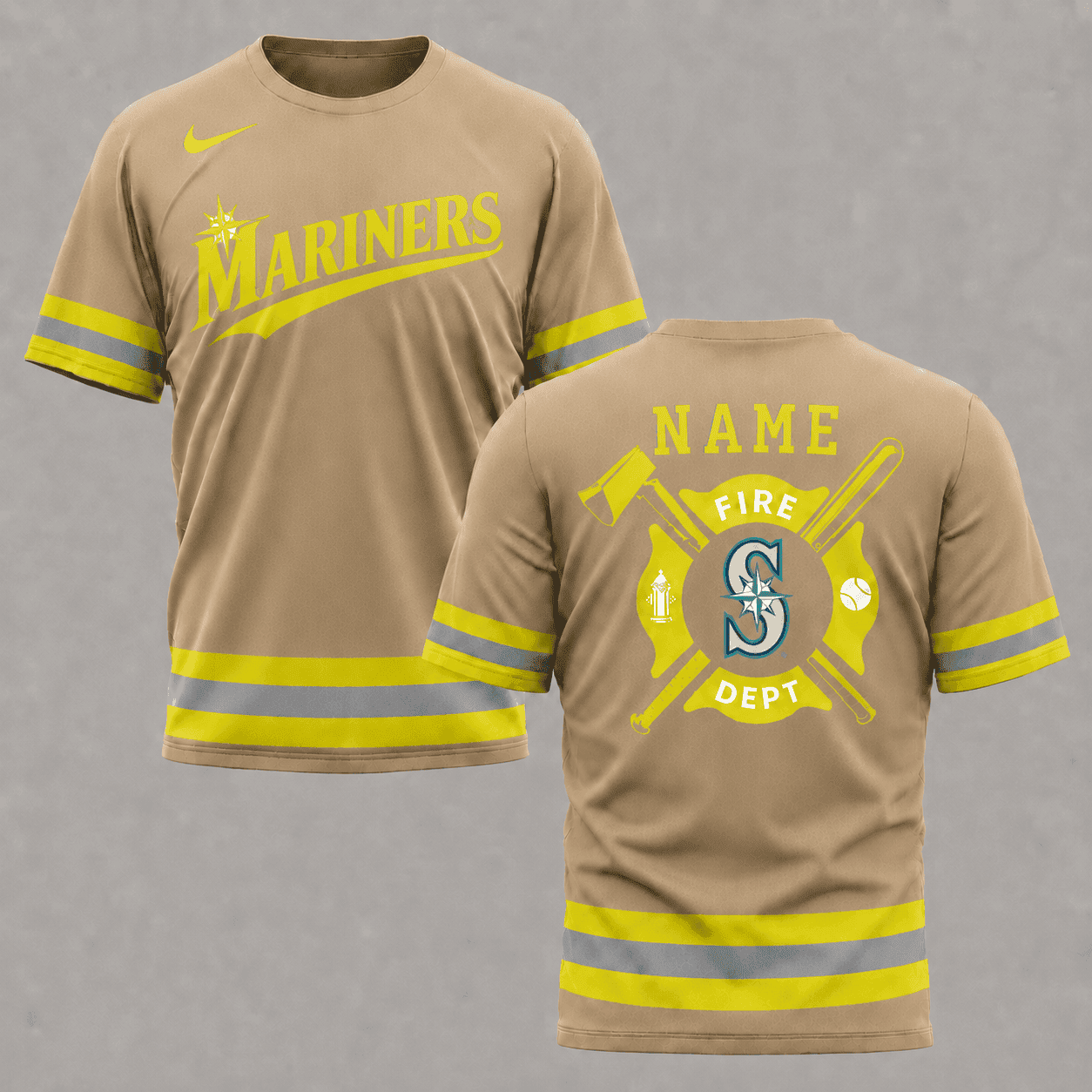 Seattle Mariners | MLB x Personalized Firefighters Hi-vis 3D Shirt