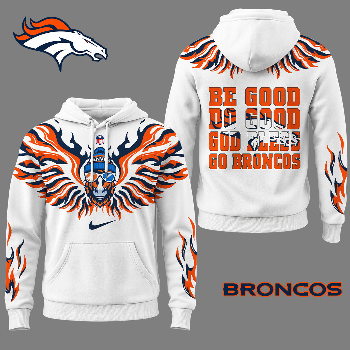 Denver Broncos | Premium NFL Fire Wings 3D Hoodie NY