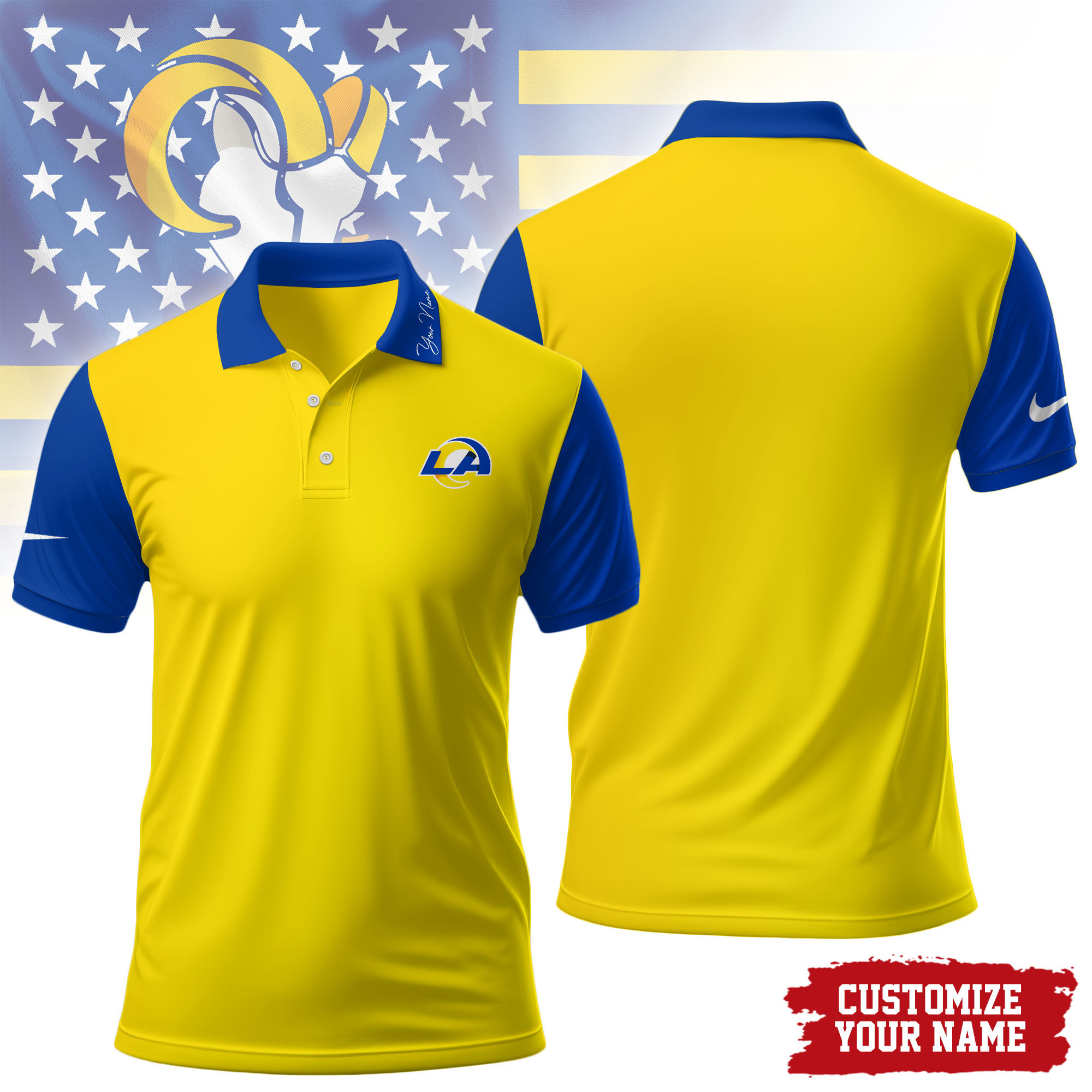 Los Angeles Rams | Premium NFL Touchdown Custom Polo NTH1