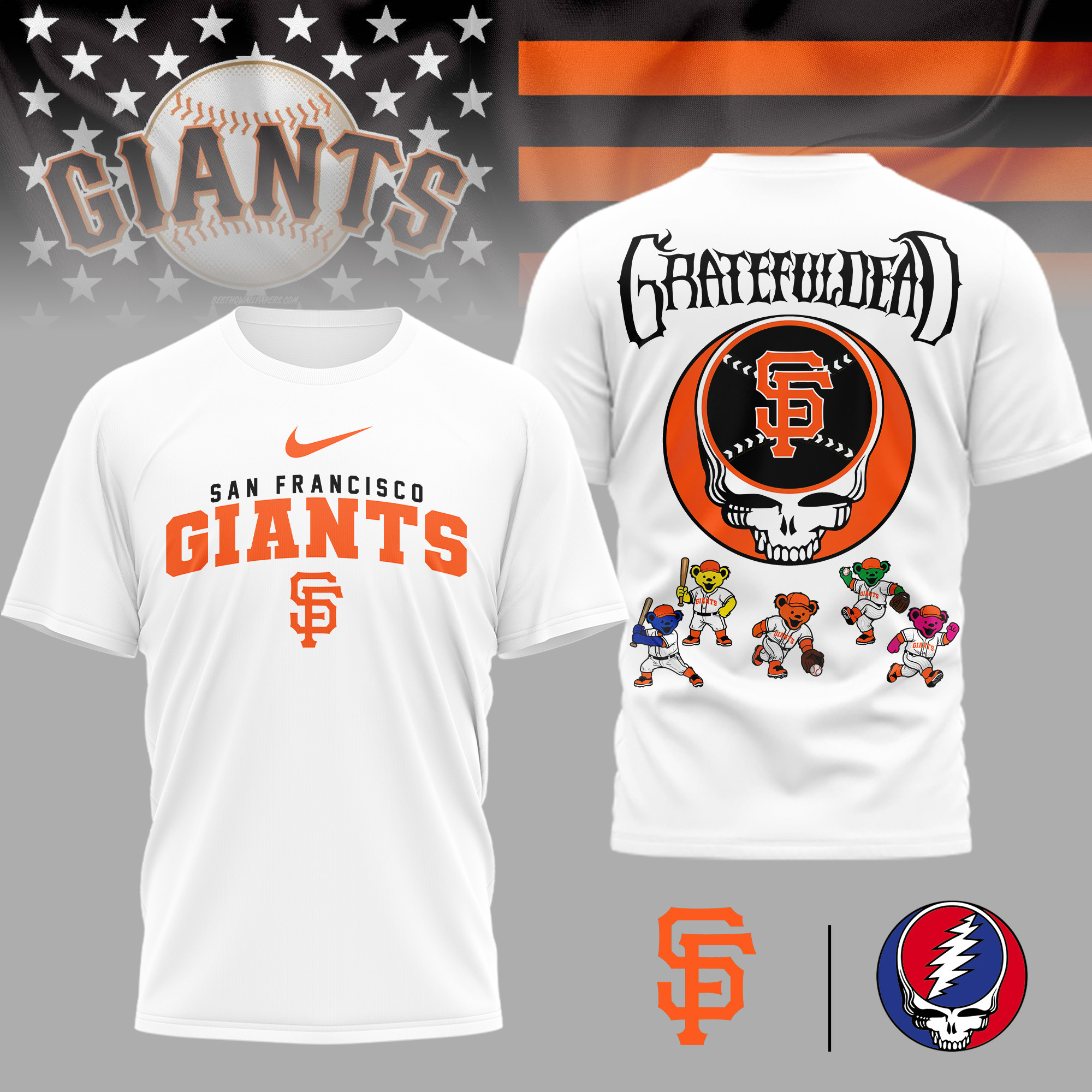 San Francisco Giants | Premium MLB Deadhead 3D Shirt TD