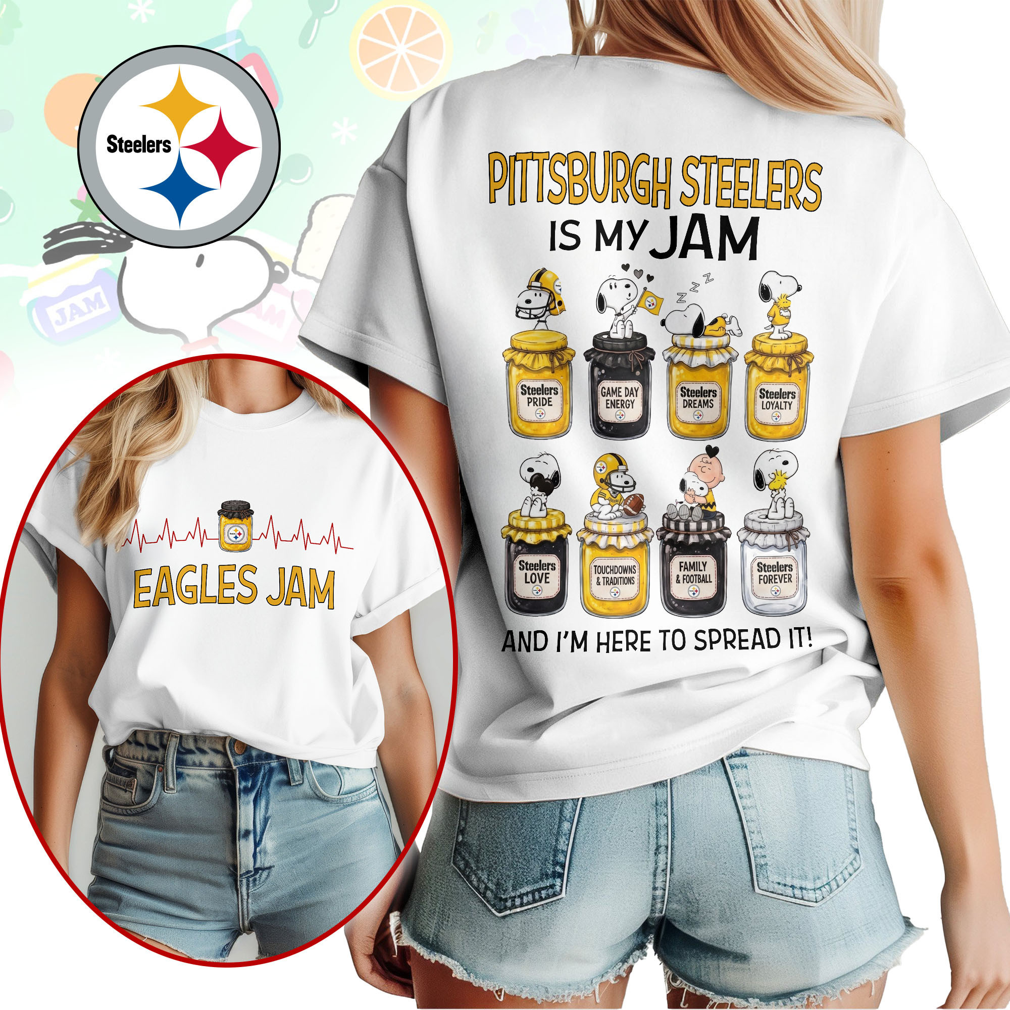 Pittsburgh Steelers | Premium NFL Jam Peanuts Football Fan 3D Shirt NY