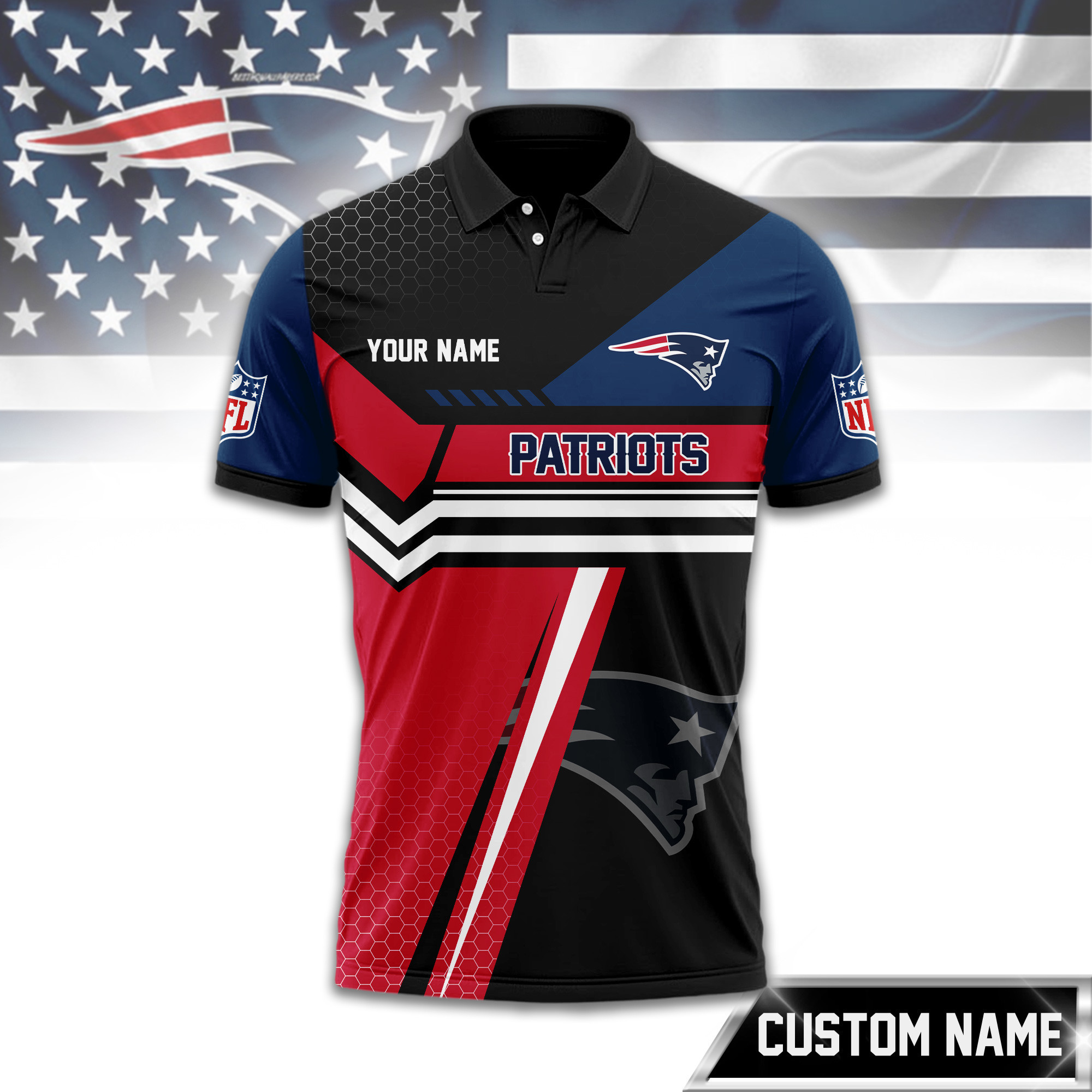 New England Patriots | Premium NFL Inspired Custom Game Day Polo TD