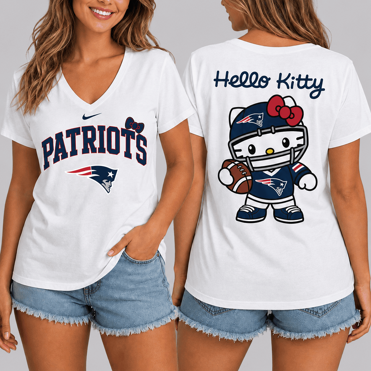 New England Patriots | Premium NFL Hello Kitty Football T-shirt TD