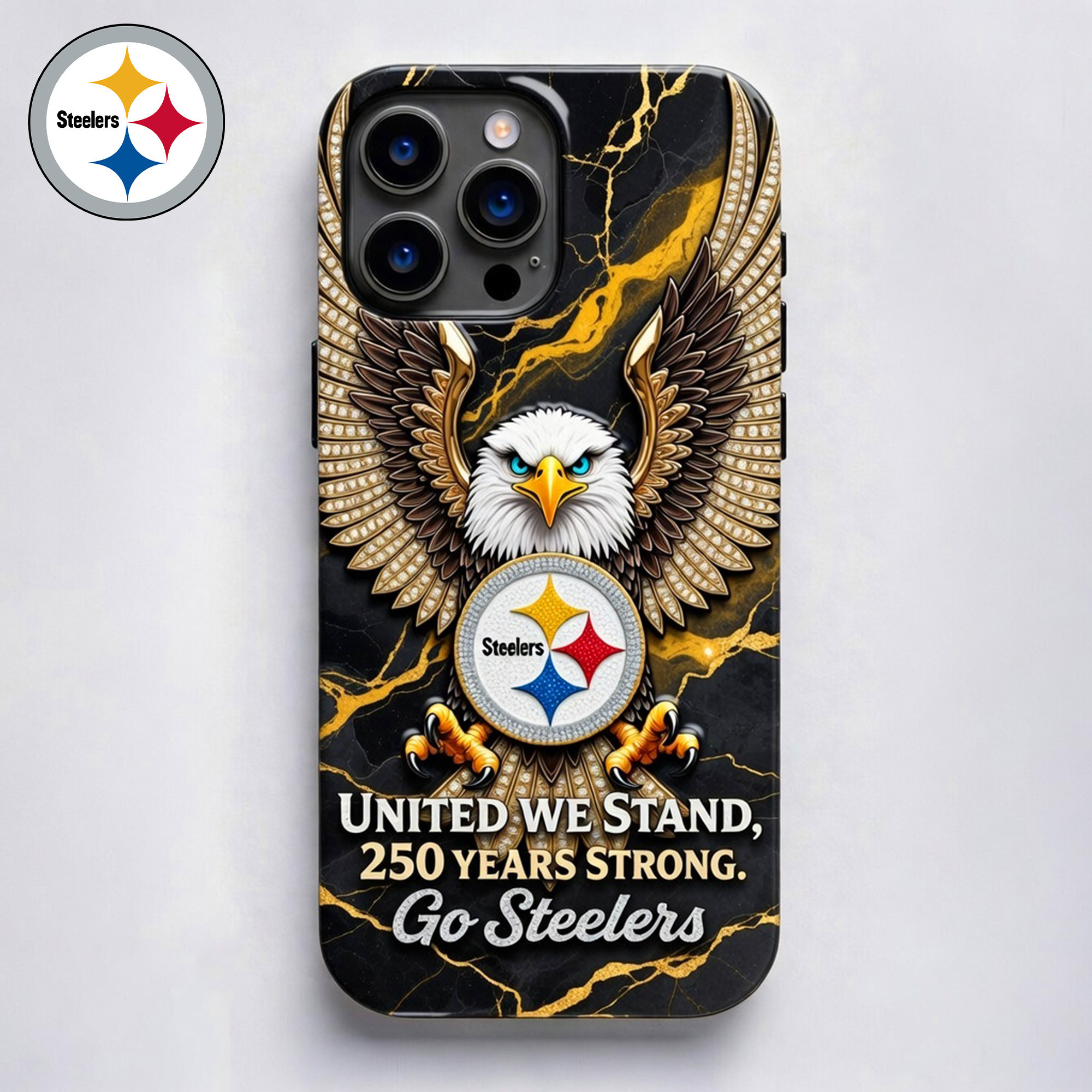 Pittsburgh Steelers | Premium NFL 250 Years Of America Freedom Luxury Phone Case NY