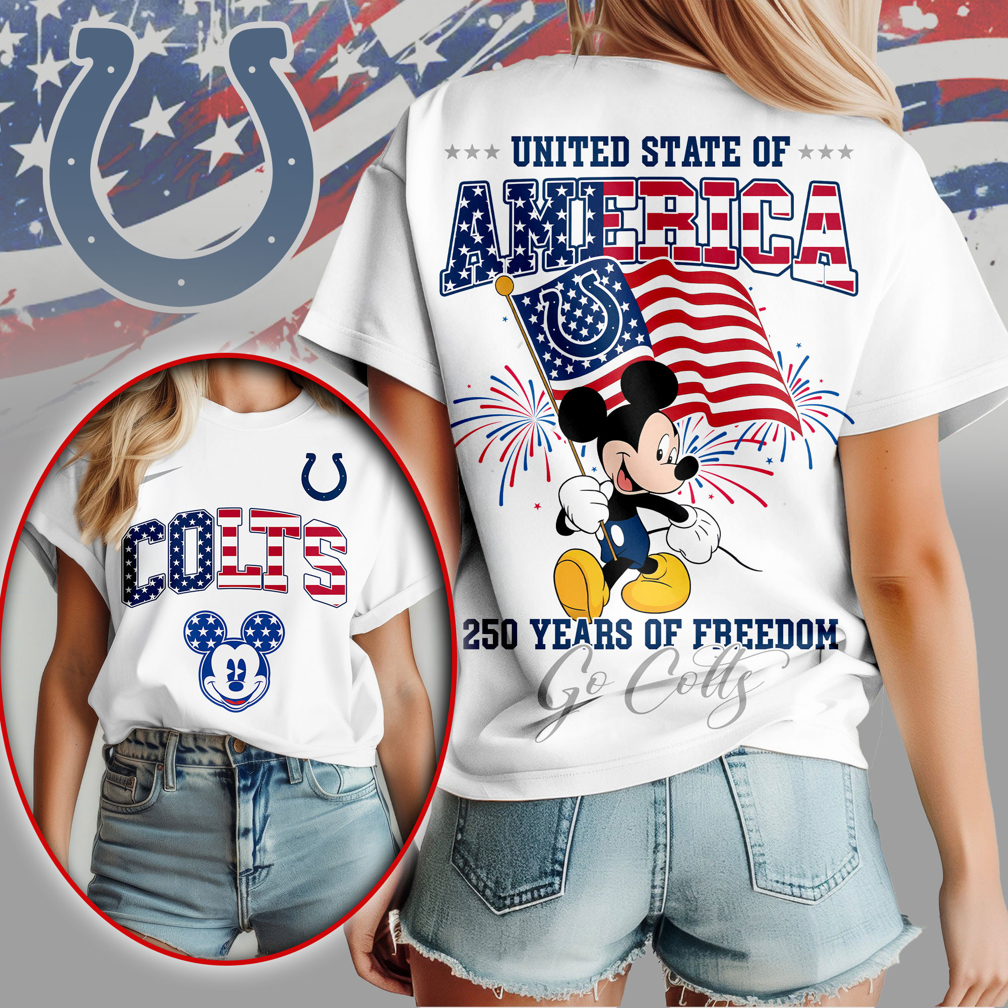 Indianapolis Colts | Premium NFL Freedom 250 3D Shirt NY