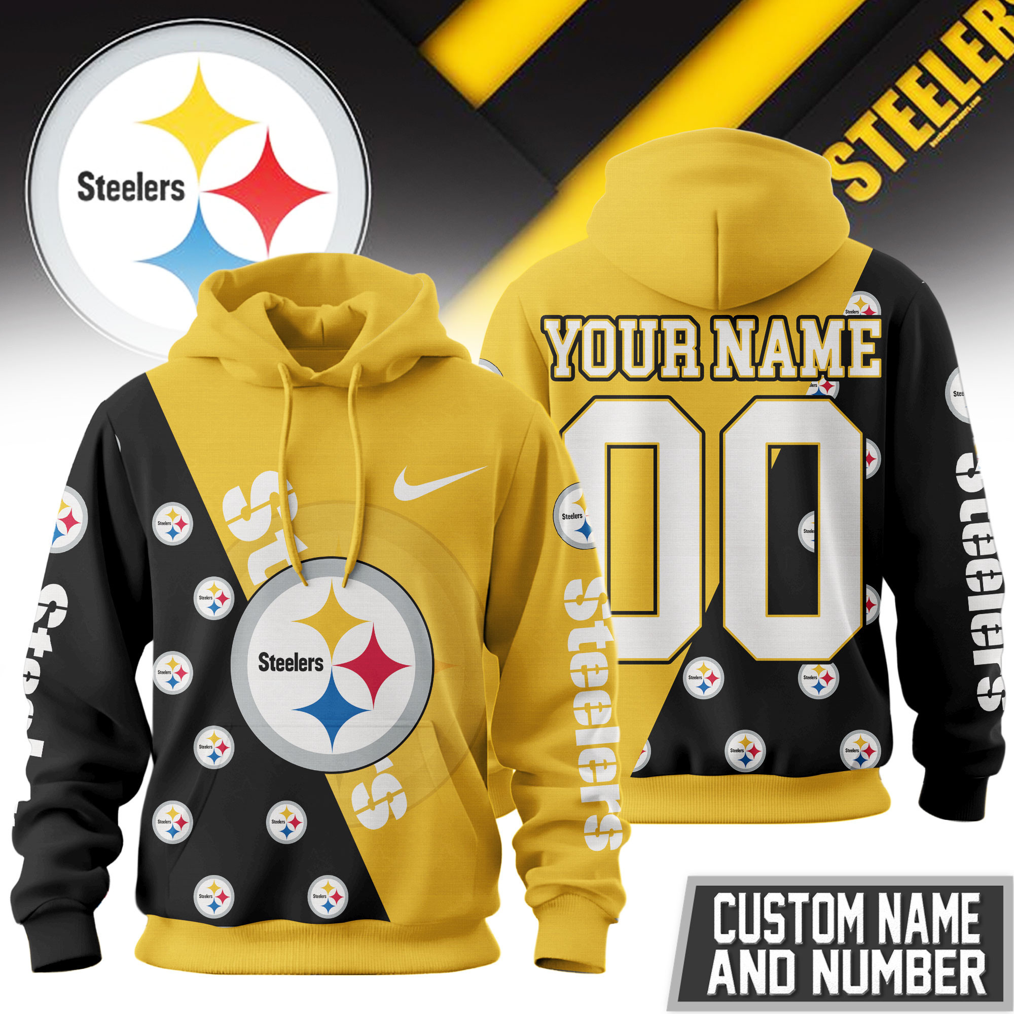 Pittsburgh Steelers | Premium NFL True Fan Spirit Custom Football Hoodie