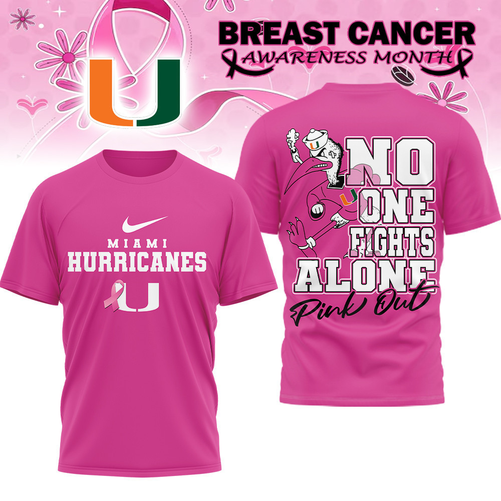 Miami Hurricanes | Premium NCAA Breast Cancer October T-Shirt MM