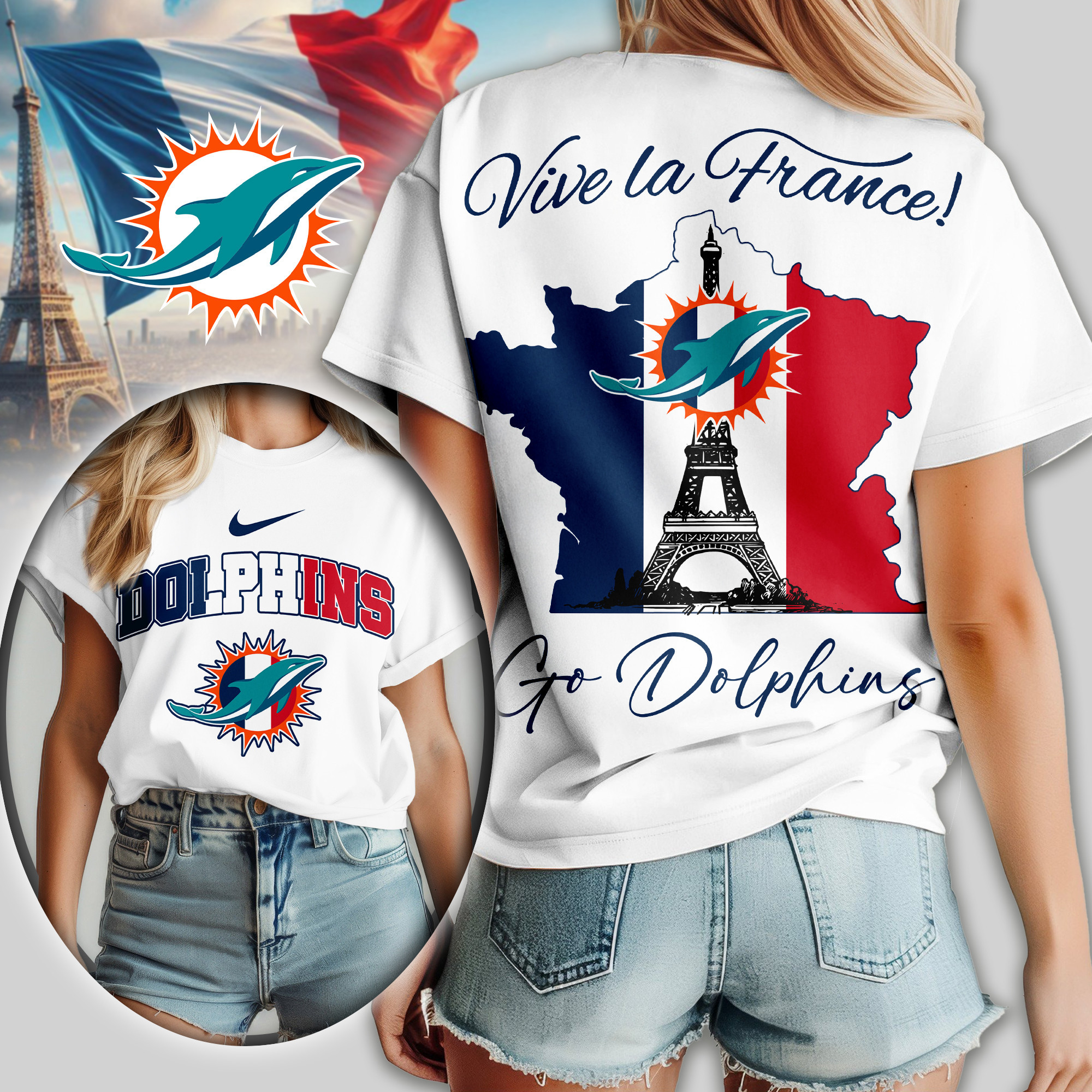Miami Dolphins | Premium NFL France Women Shirt TD