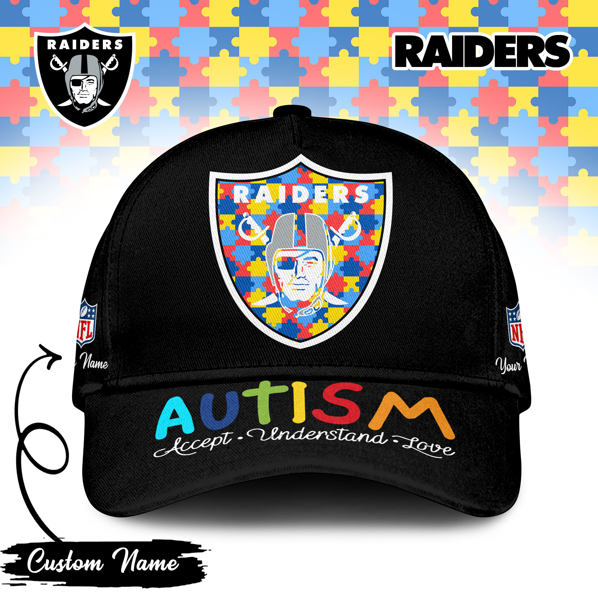 Las Vegas Raiders | PREMIUM CLASSIC CAP NFL AUTISM TD