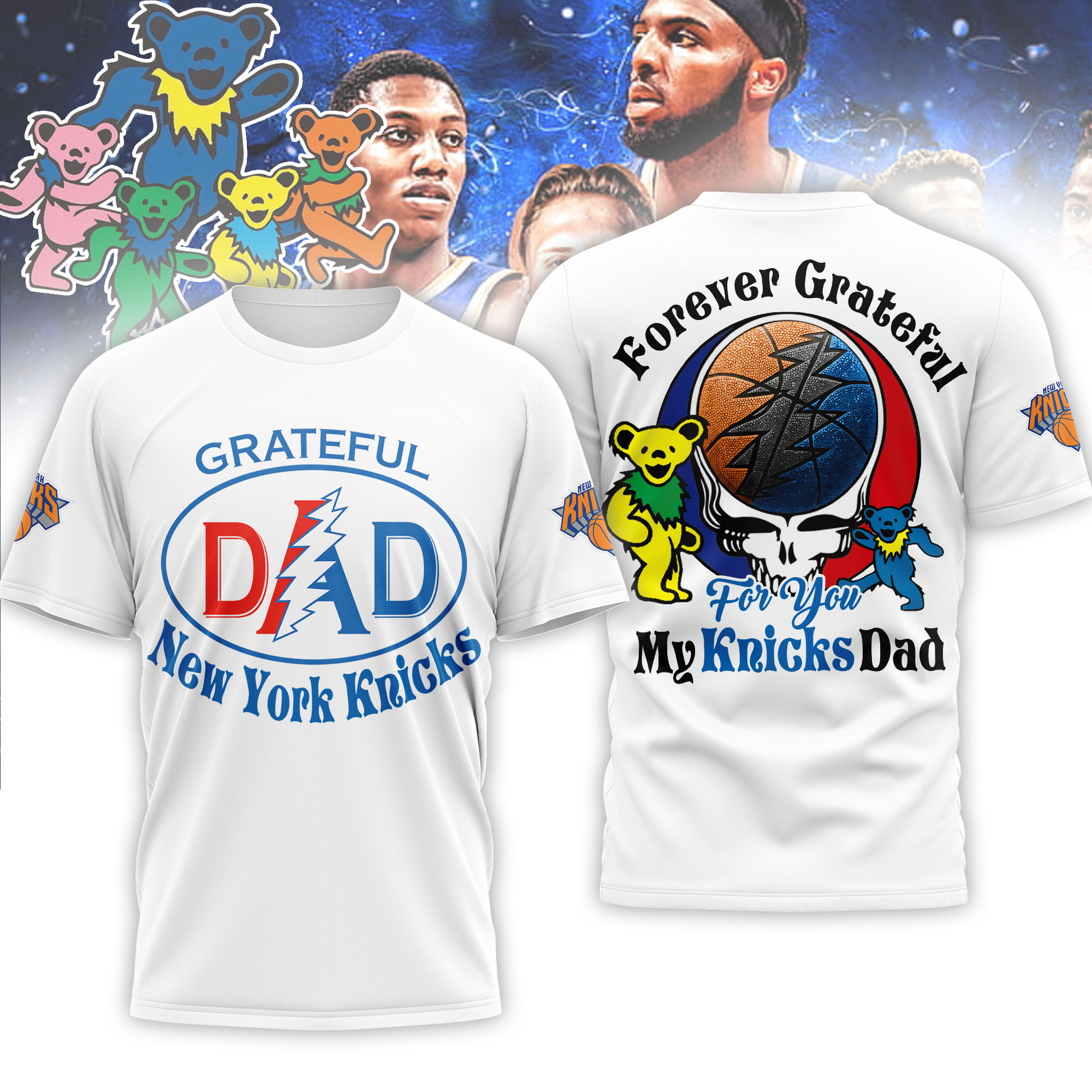 New York Knicks | Premium NBA Grateful Dead Father Day 3D Shirt HY