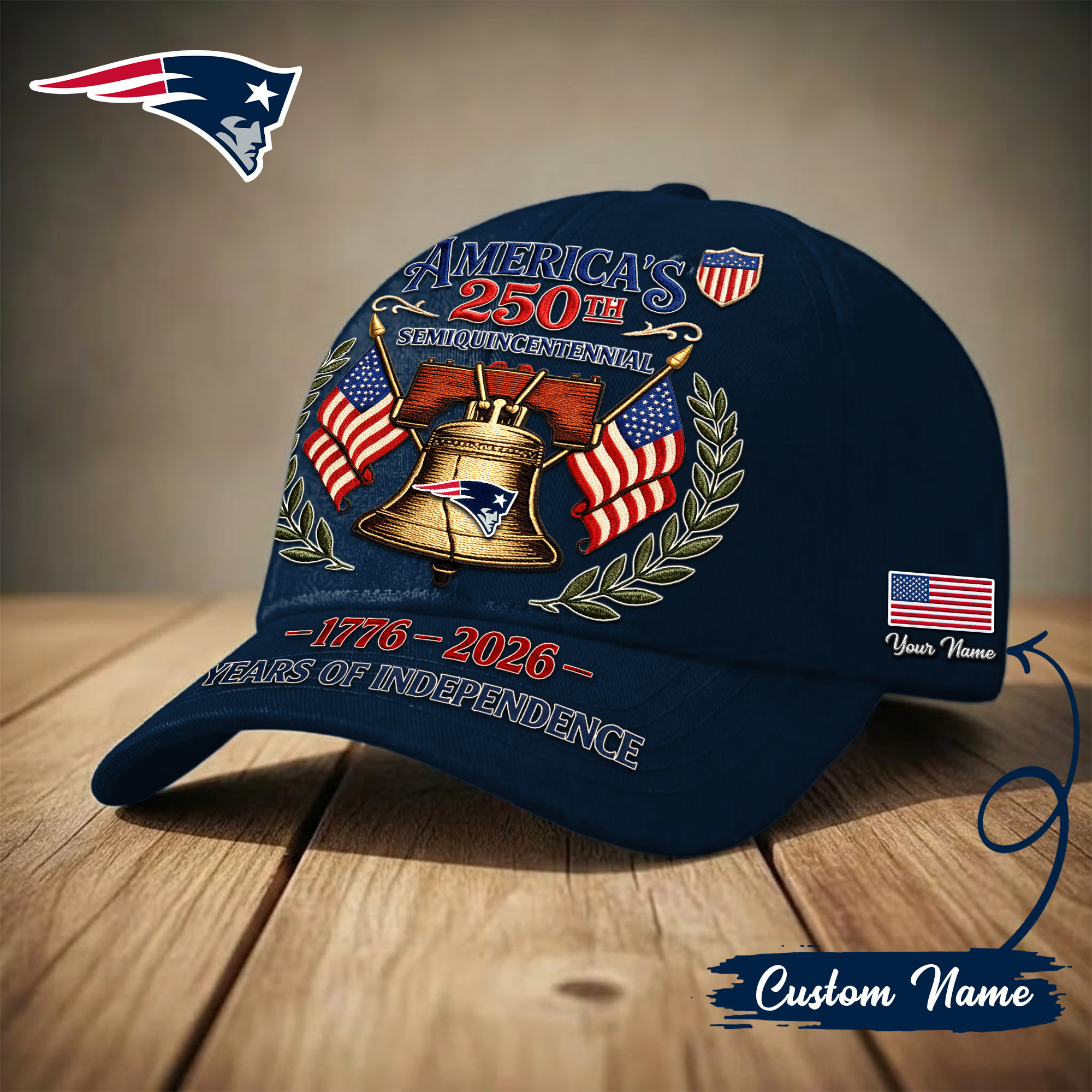 New England Patriots | Premium NFL 1776-2026 Years Of Independence Classic Cap TD