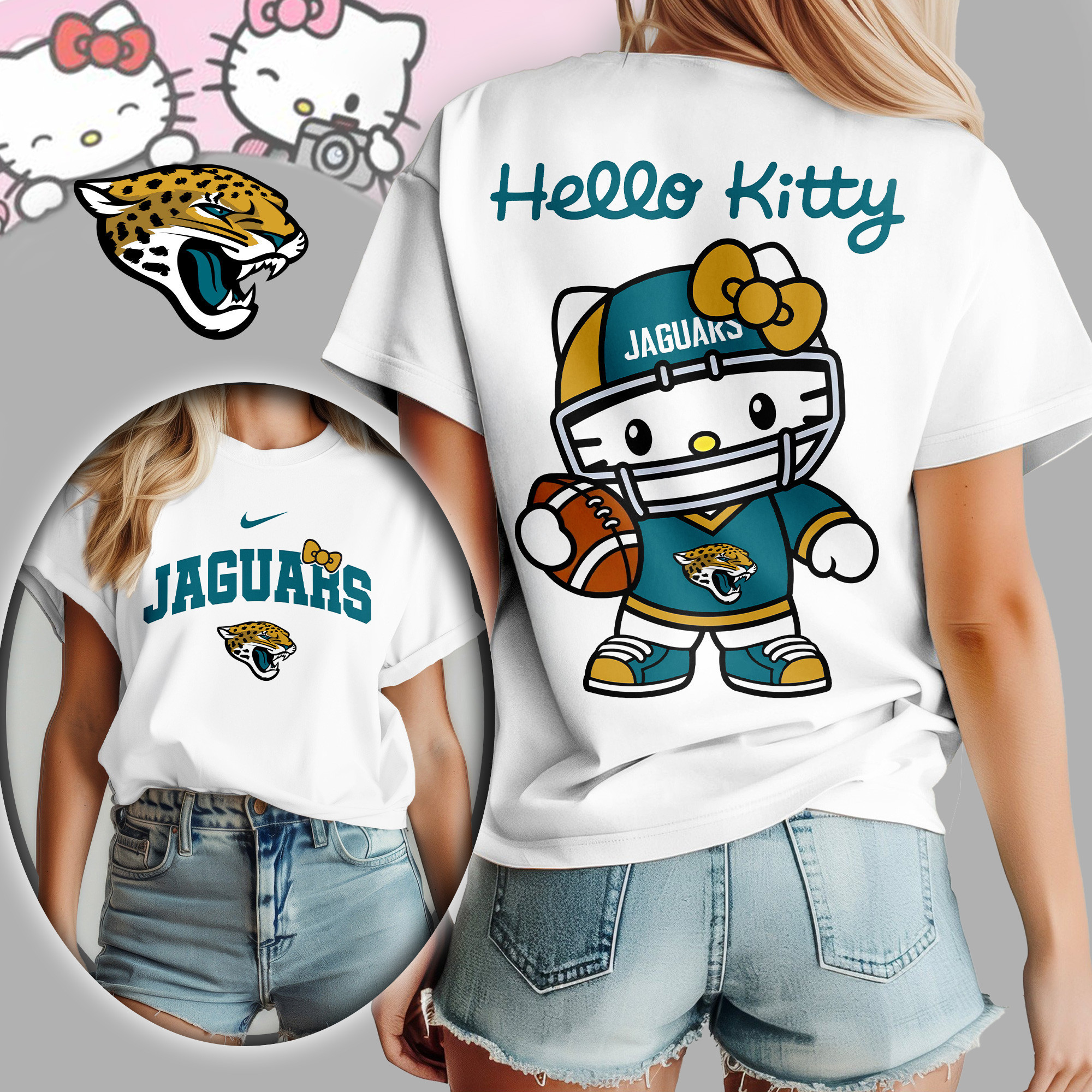 Jacksonville Jaguars | Premium NFL Hello Kitty Women's Shirt TD