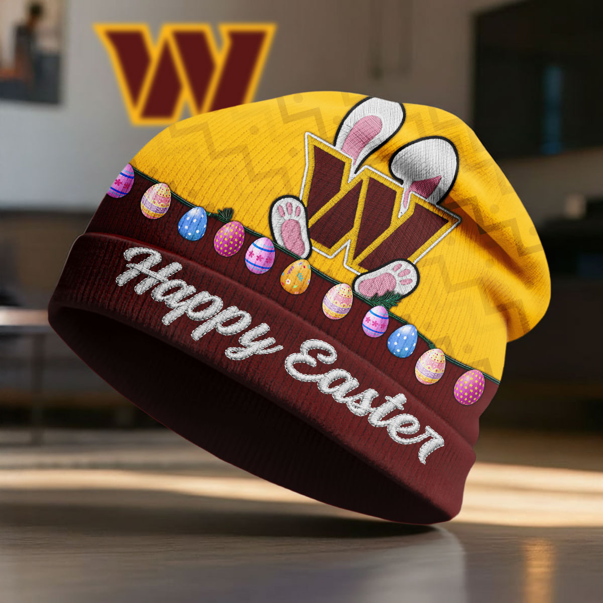 Washington Commanders | Premium NFL Happy Easter Beanie Hat NY