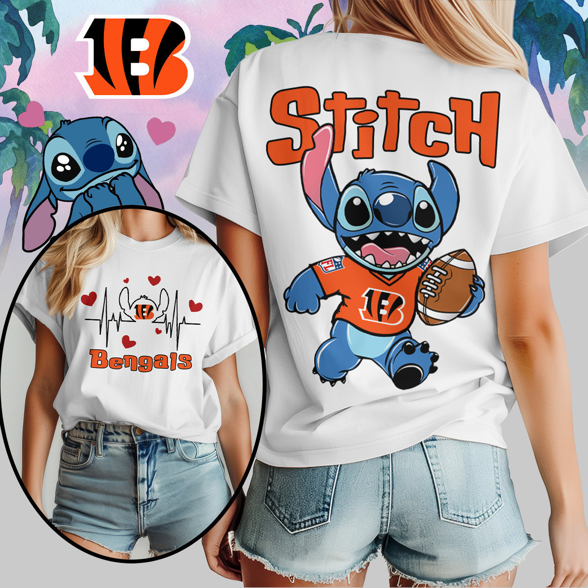 Cincinnati Bengals | Premium NFL Stitch Women Shirt TD