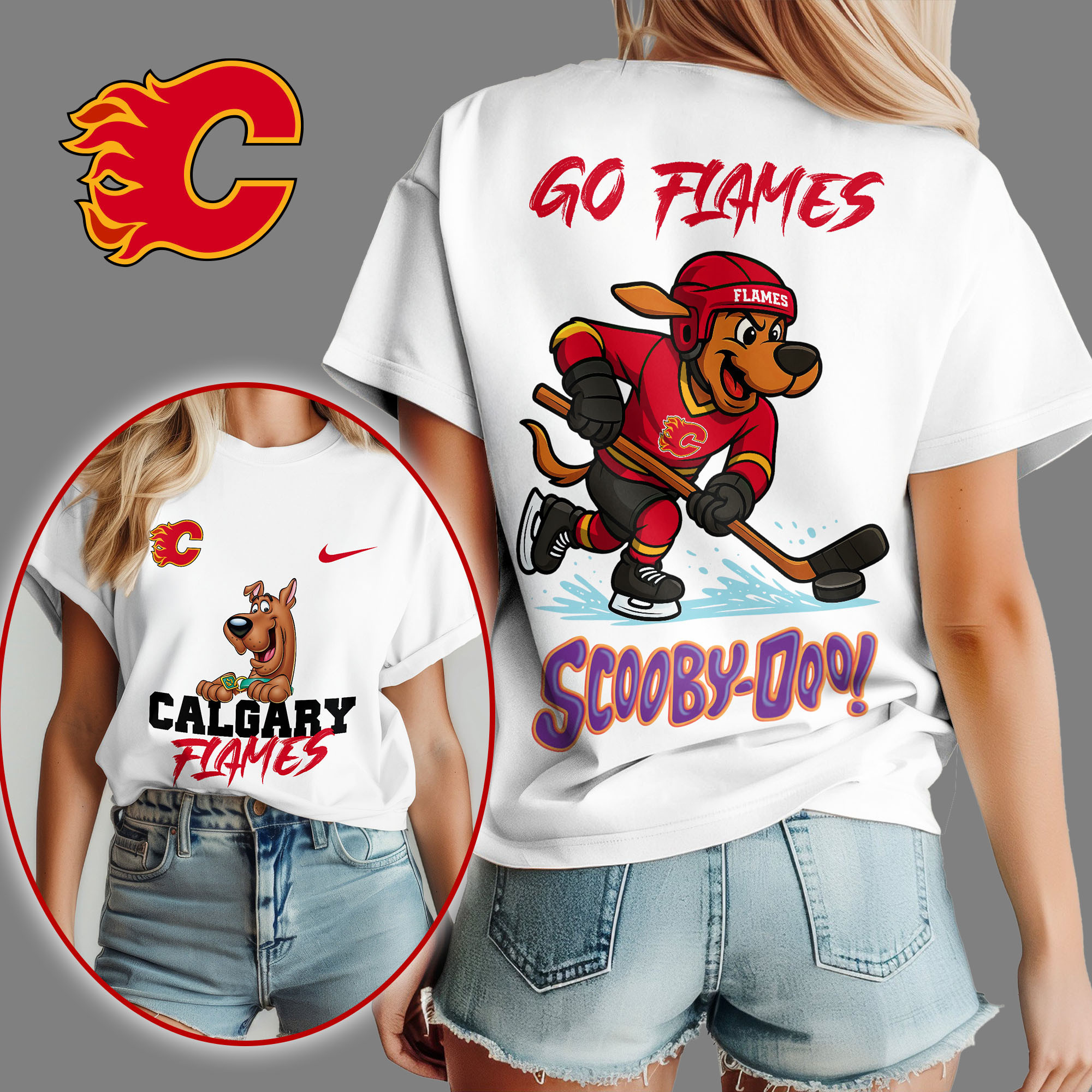 Calgary Flames | Premium NHL Scooby-Doo Fan Women's Shirt NY