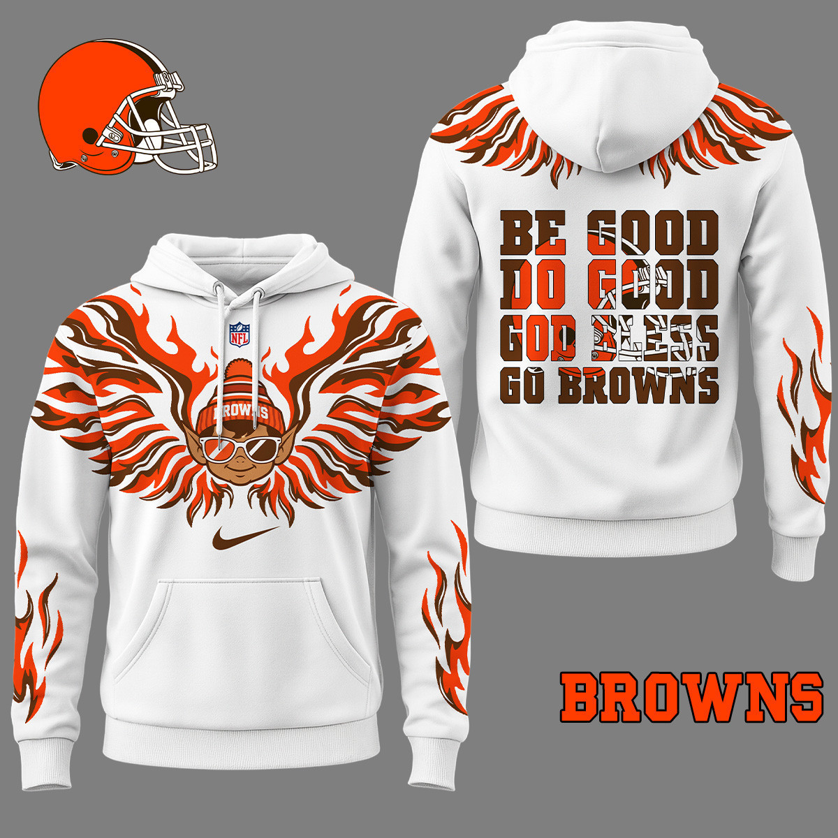 Cleveland Browns | Premium NFL Fire Wings 3D Hoodie NY