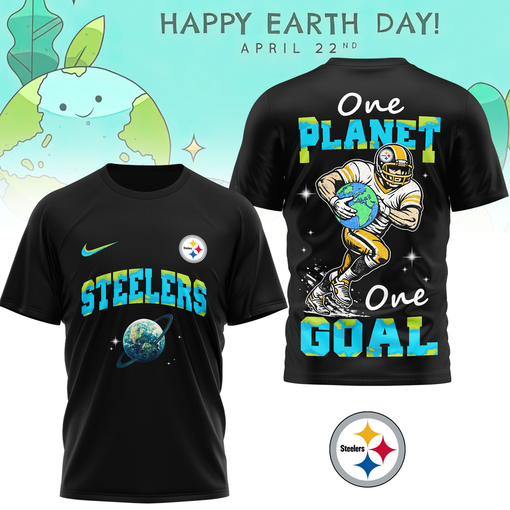 Pittsburgh Steelers | Premium NFL x Earth Day 3D Shirt HY
