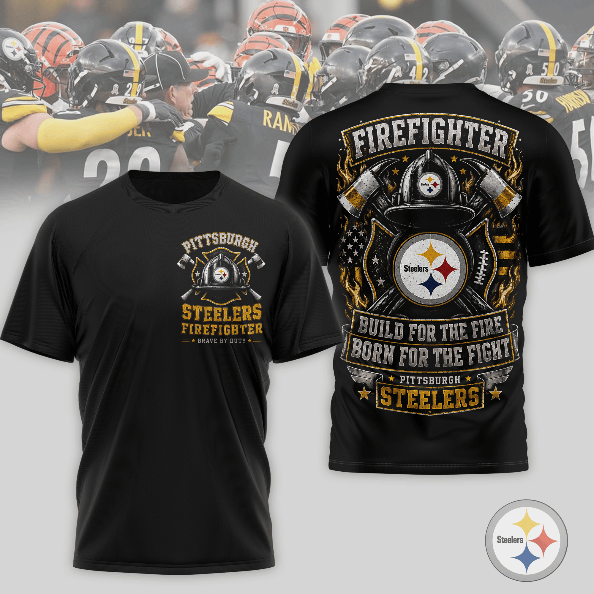 Pittsburgh Steelers | Premium NFL Firefighter Tribute Team 3D Shirt NTH1