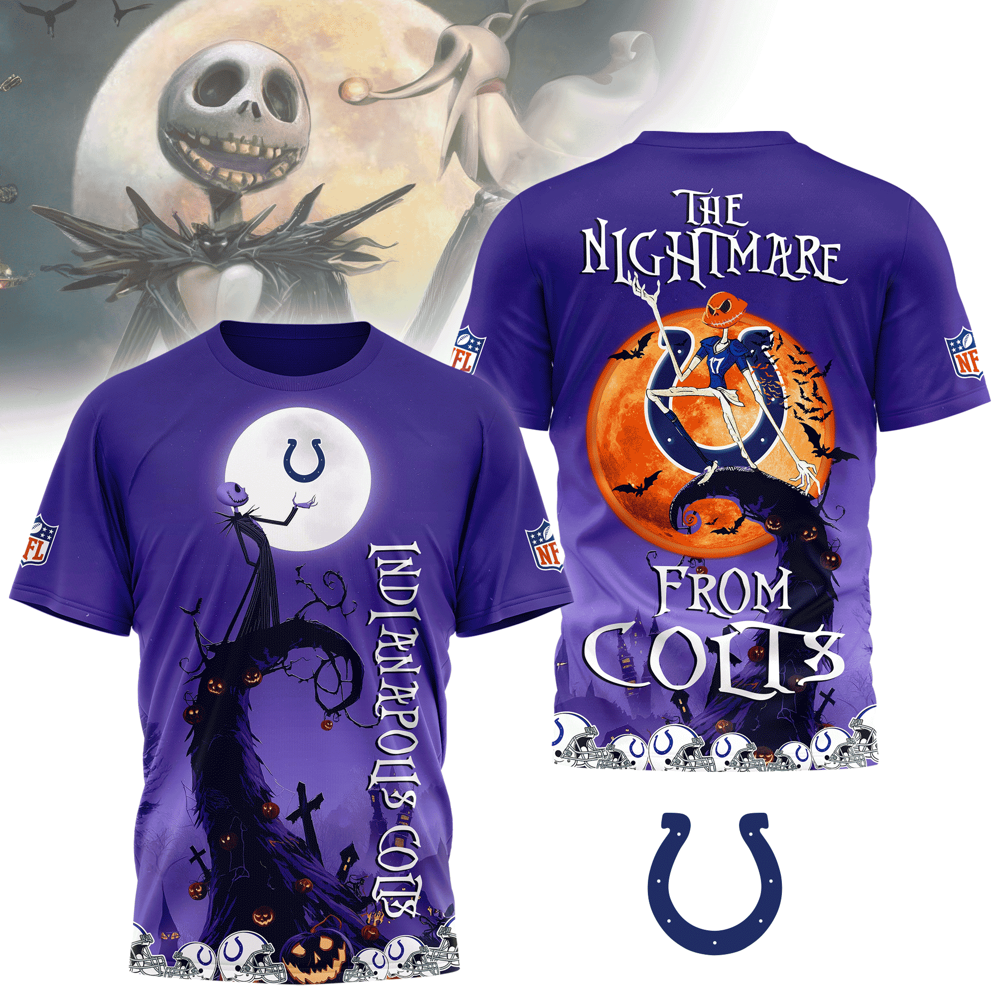 Indianapolis Colts | Premium NFL Halloween The Nightmare 3D Shirt NY