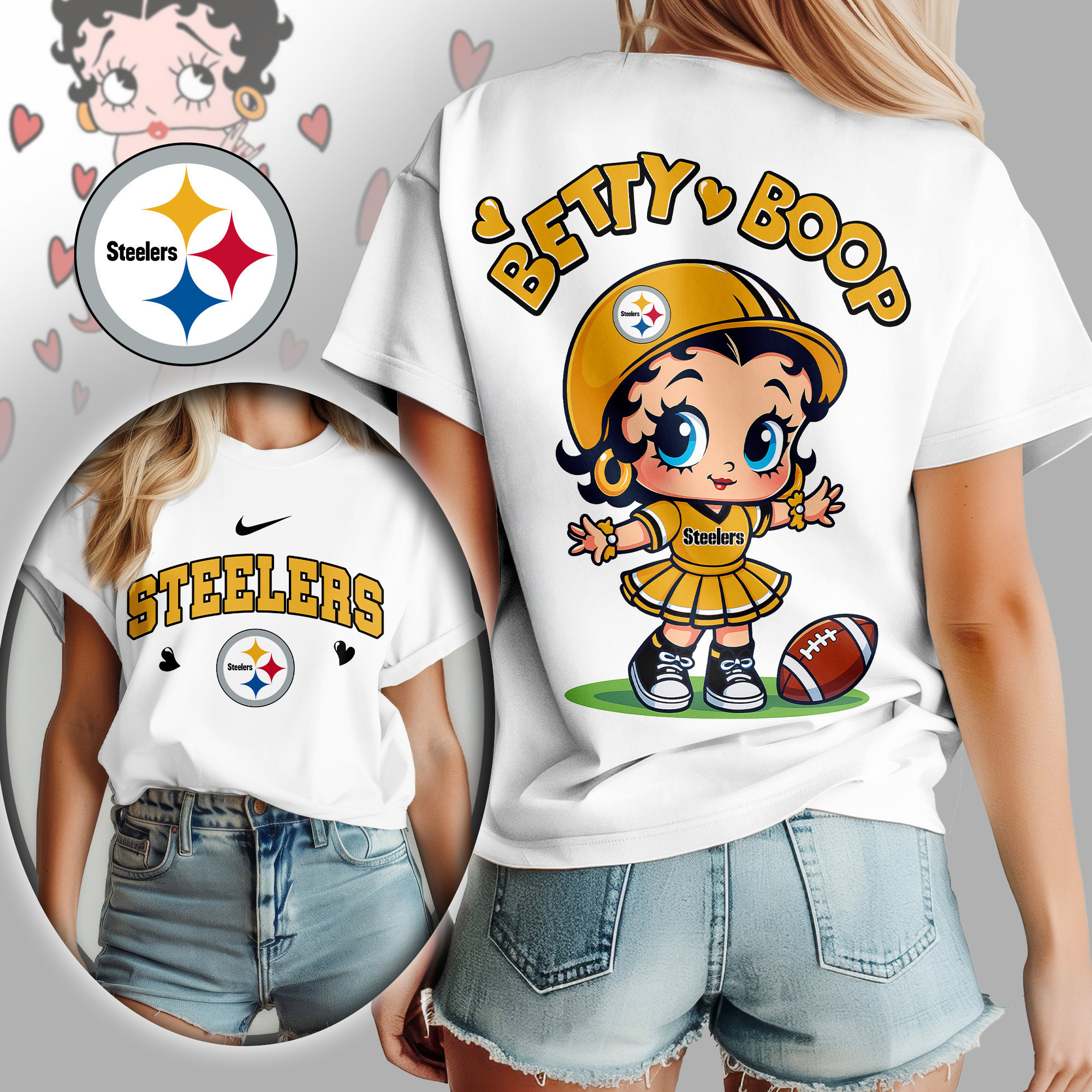 Pittsburgh Steelers | Premium NFL Betty Boop Women's Shirt TD