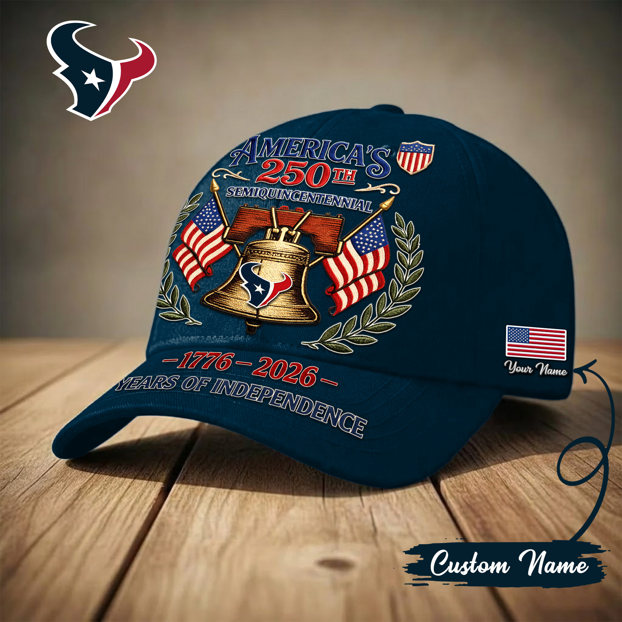 Houston Texans | Premium NFL 1776-2026 Years Of Independence Classic Cap TD