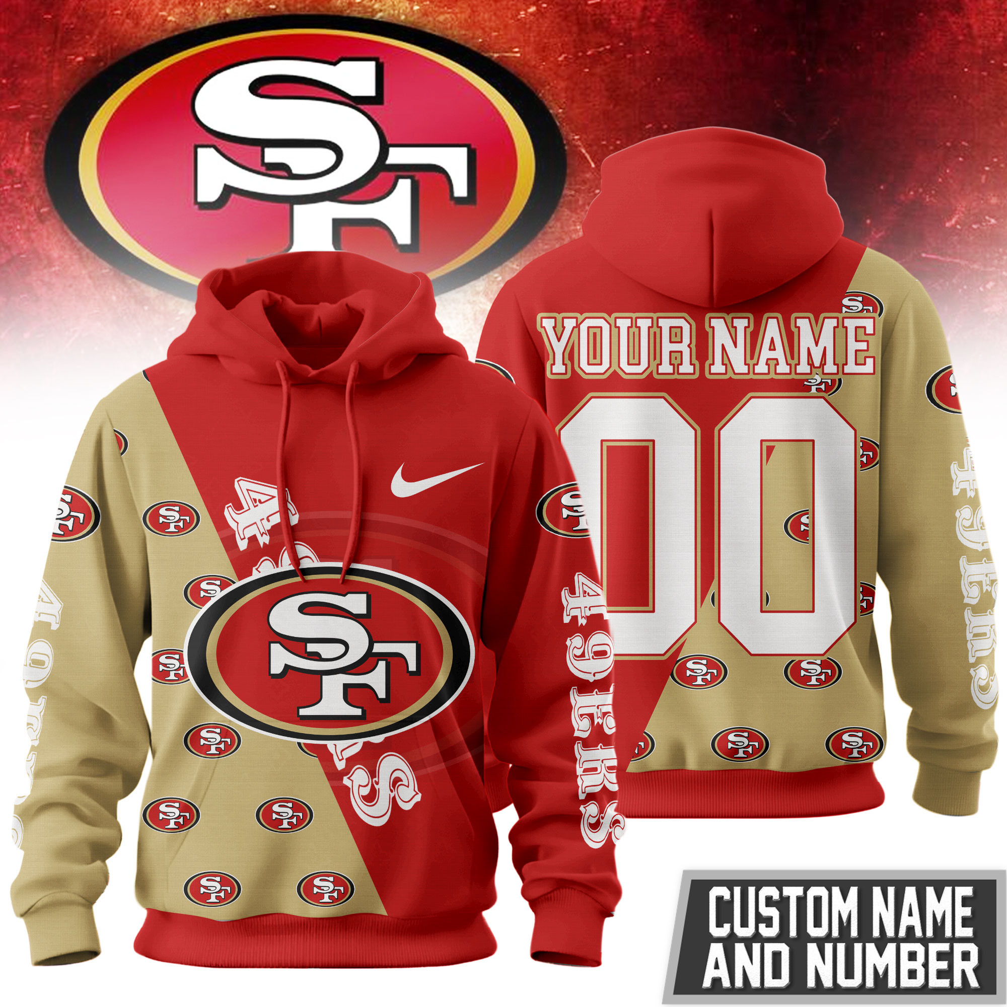 San Francisco 49ers | Premium NFL True Fan Spirit Custom Football Hoodie