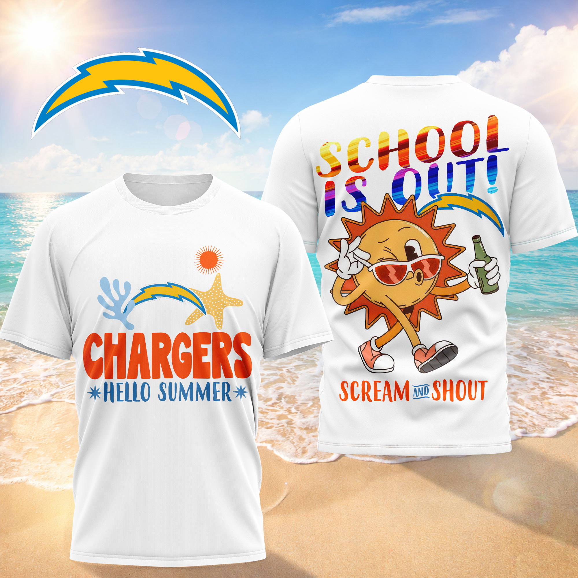 Los Angeles Chargers | Premium NFL Hello Summer 3D T-Shirt HY
