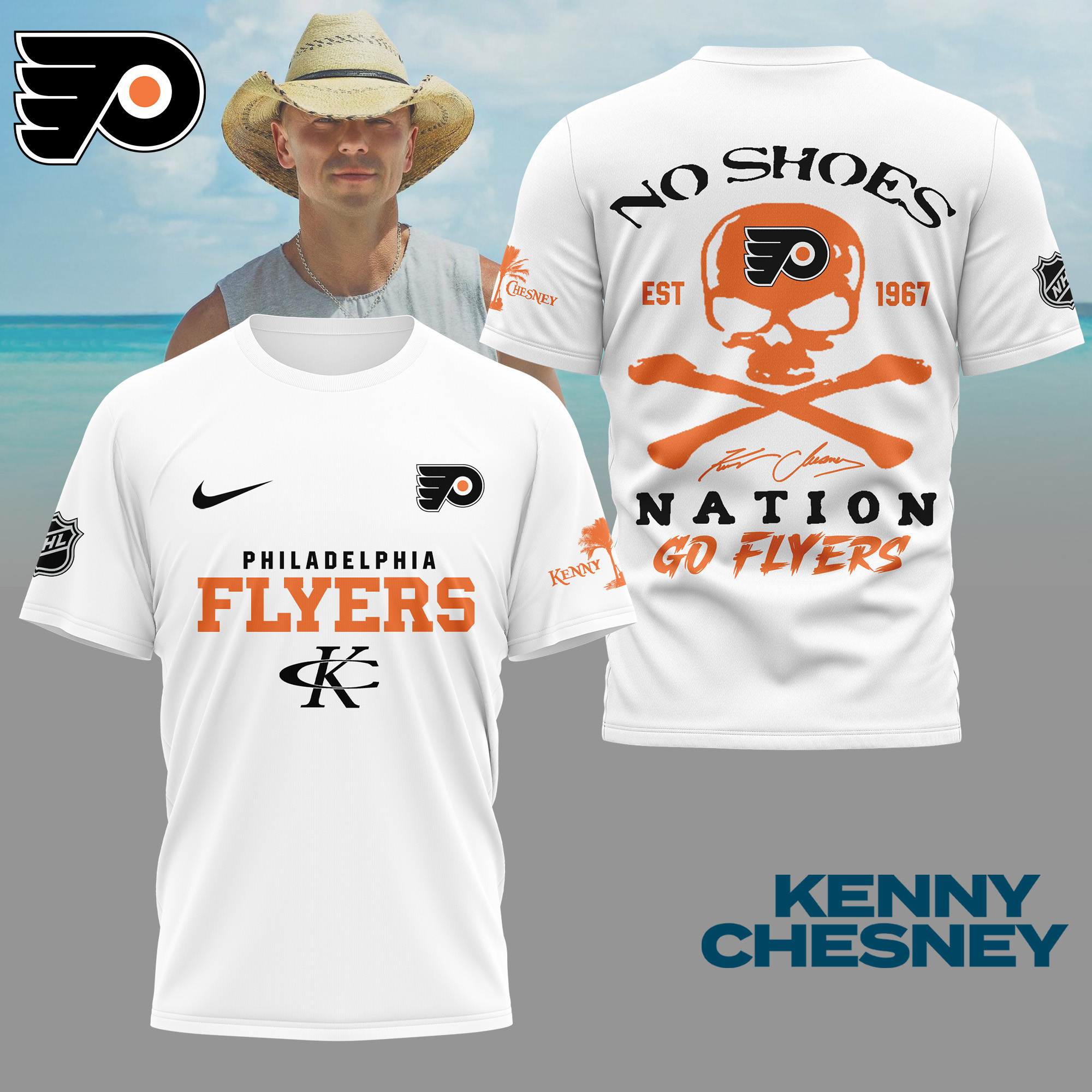 Philadelphia Flyers | Premium NHL Kenny Chesney Fan 3D Shirt NY