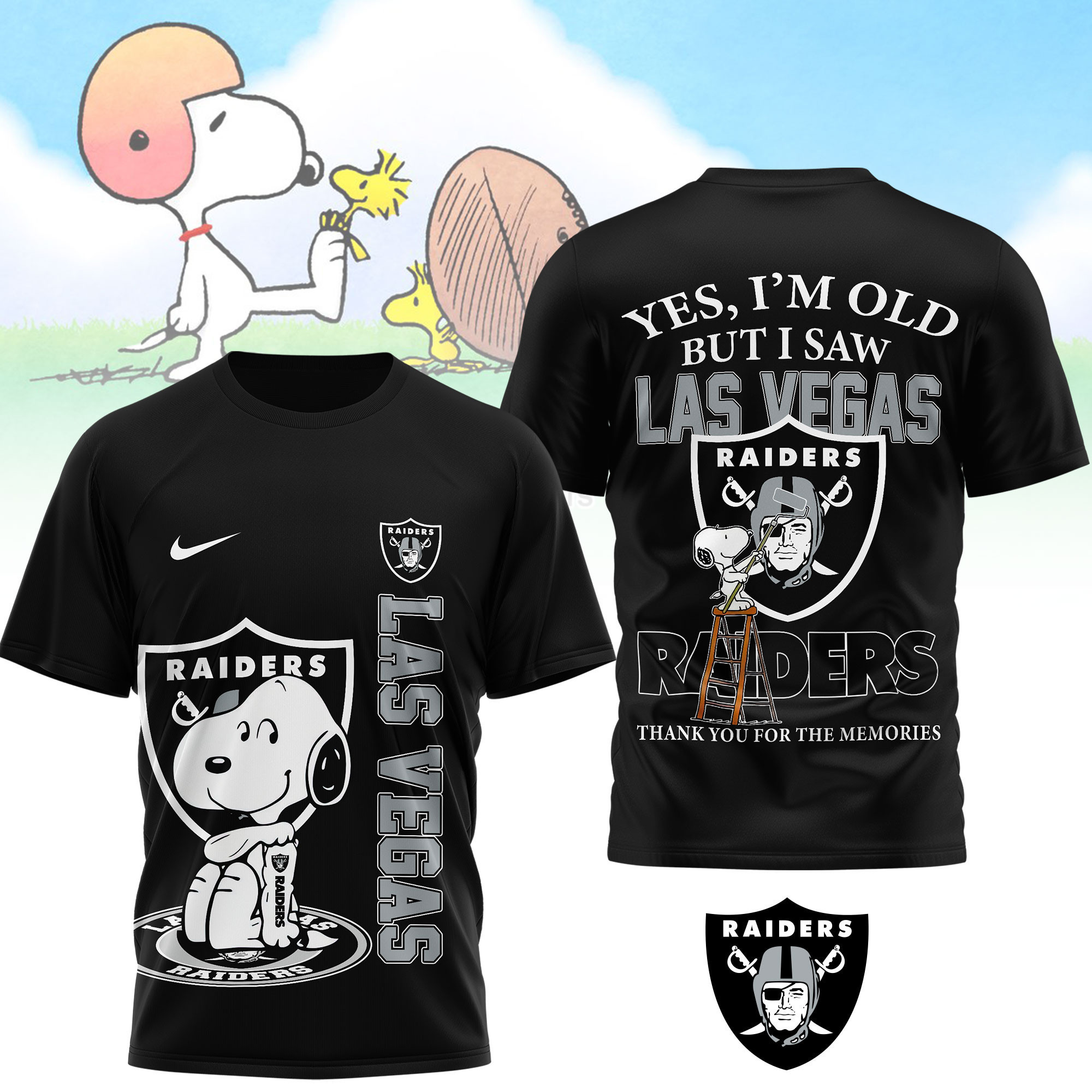 Las Vegas Raiders | Premium NFL Snoopy Graphic 3D T-Shirt NTH1
