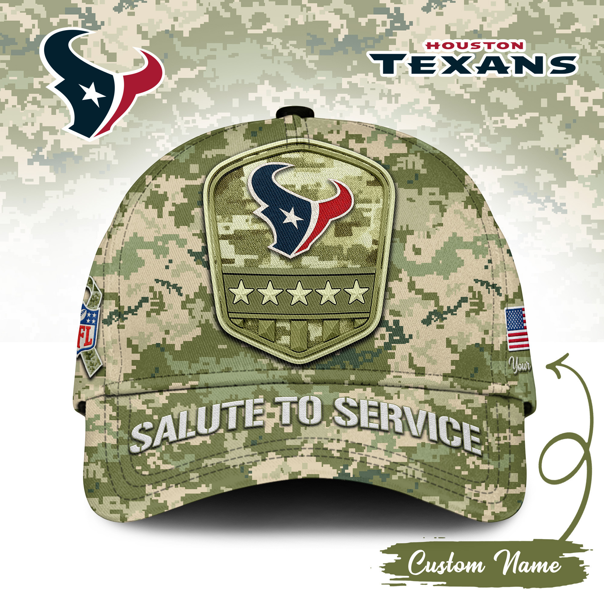 Houston Texans | Premium NFL Salute To Service Classic Cap TD