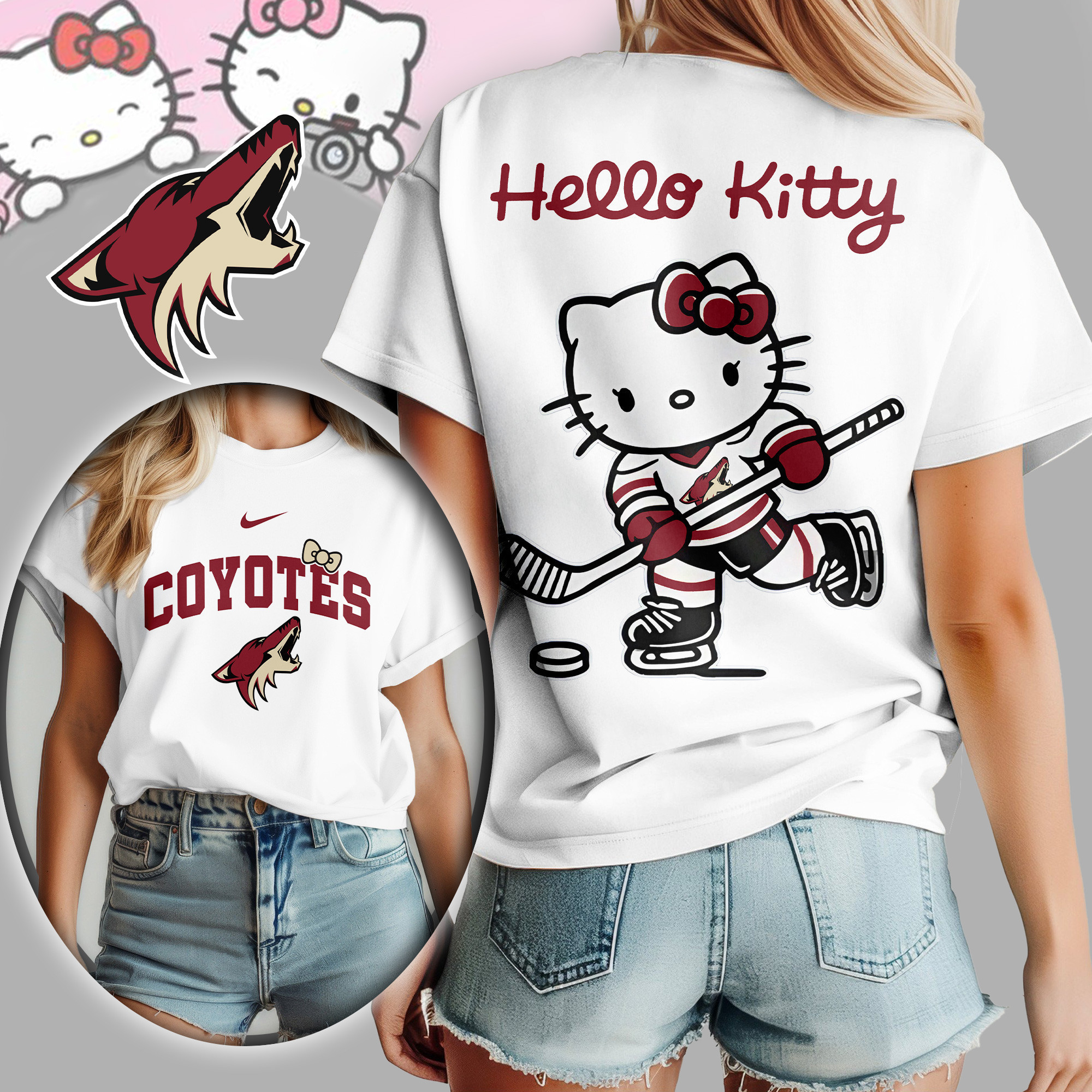 Arizona Coyotes | Premium NHL x Hello Kitty Women Shirt TD