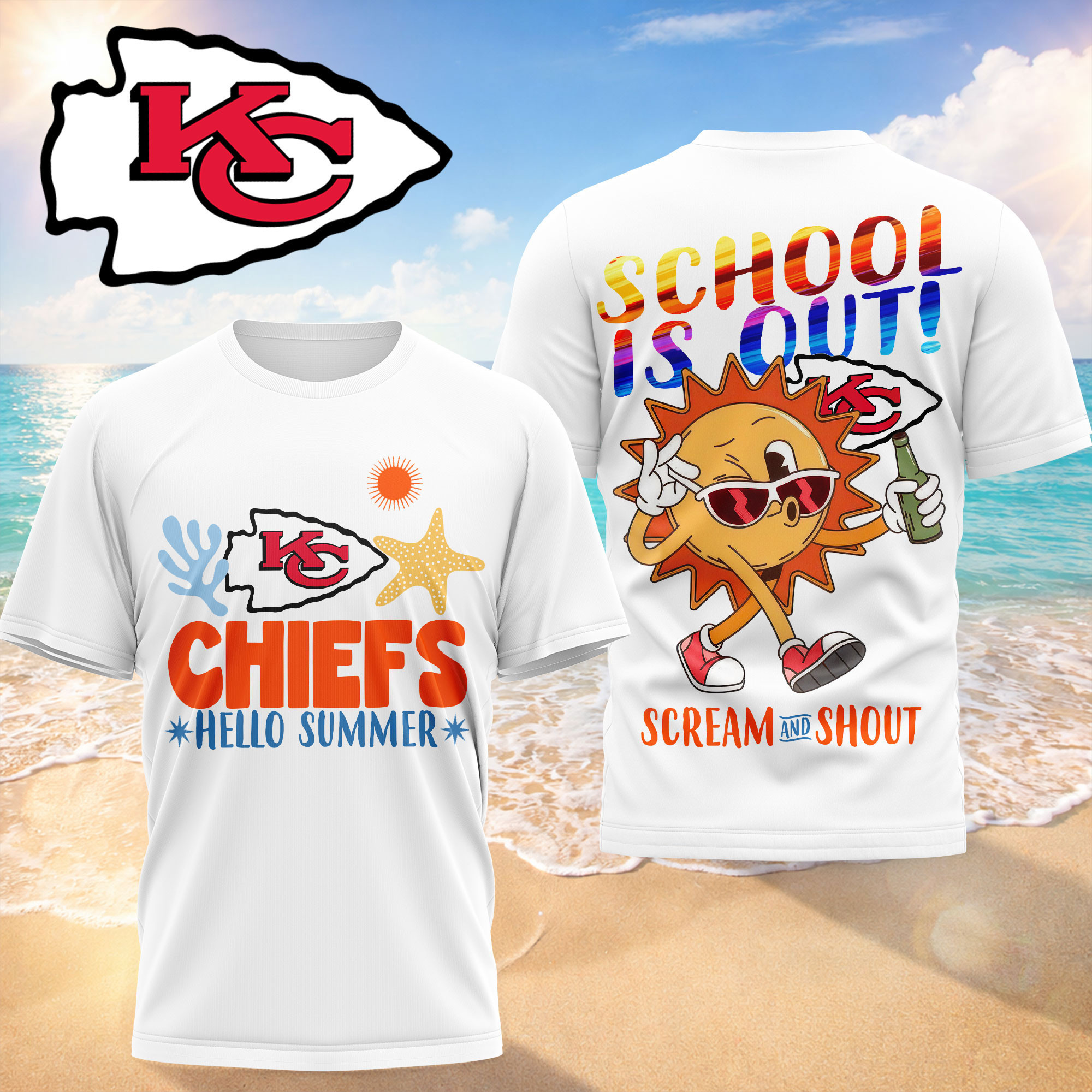 Kansas City Chiefs | Premium NFL Hello Summer 3D T-Shirt HY