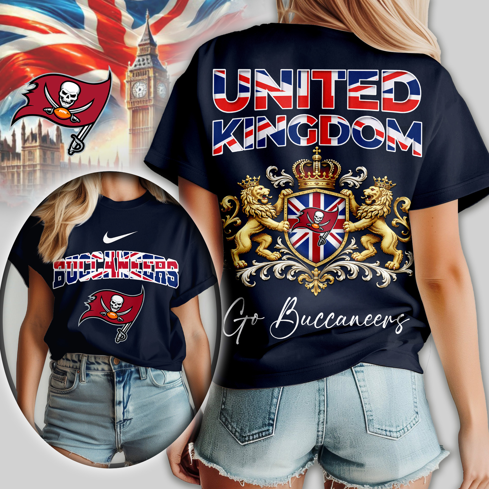 Tampa Bay Buccaneers | Premium NFL United Kingdom Women Shirt TD