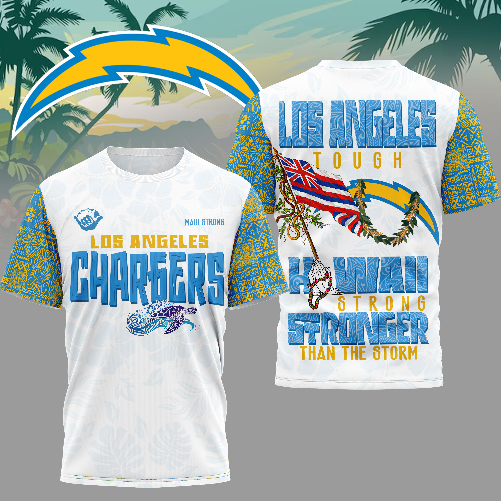 Los Angeles Chargers | Premium NFL Hawaii Strong 3D Shirt HY