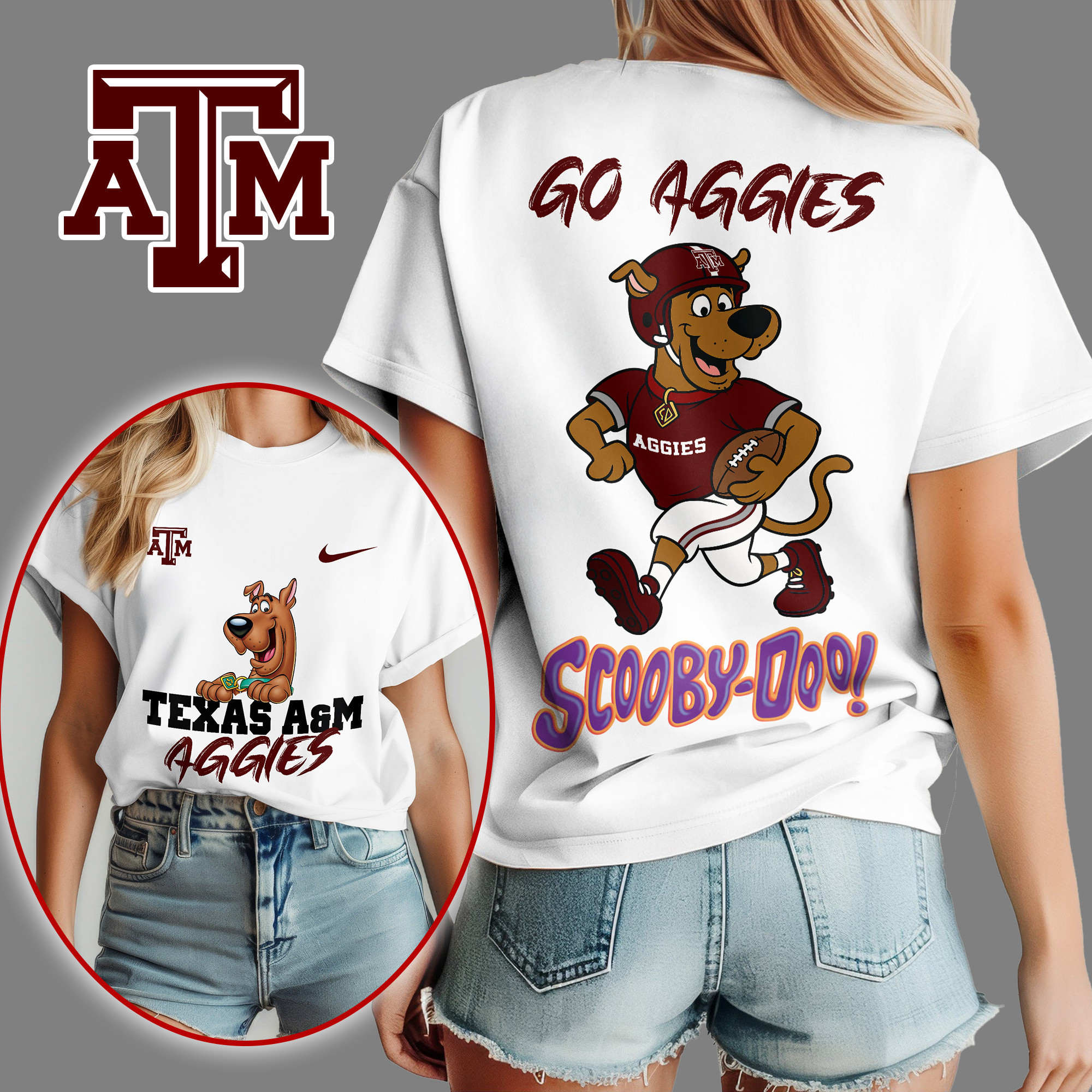 Texas A&M Aggies | Premium NFL Scooby-Doo Fan Women's Shirt NY
