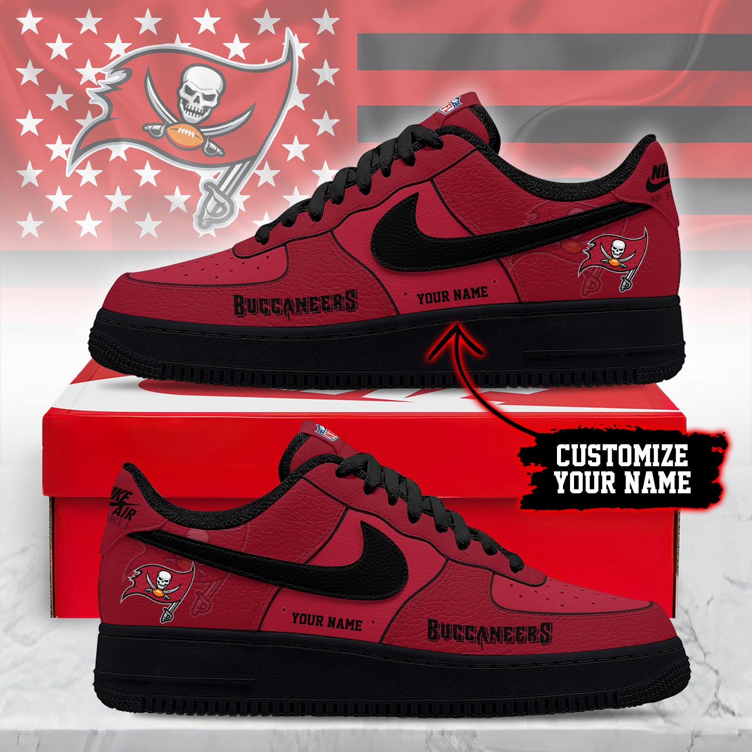 Tampa Bay Buccaneers | Premium NFL Custom AF1 Shoes NY