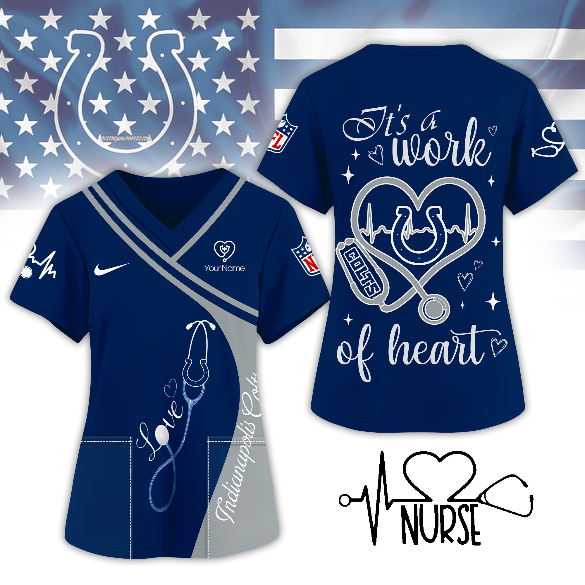 Indianapolis Colts | Premium NFL Nurse Pride 3D Shirt NY