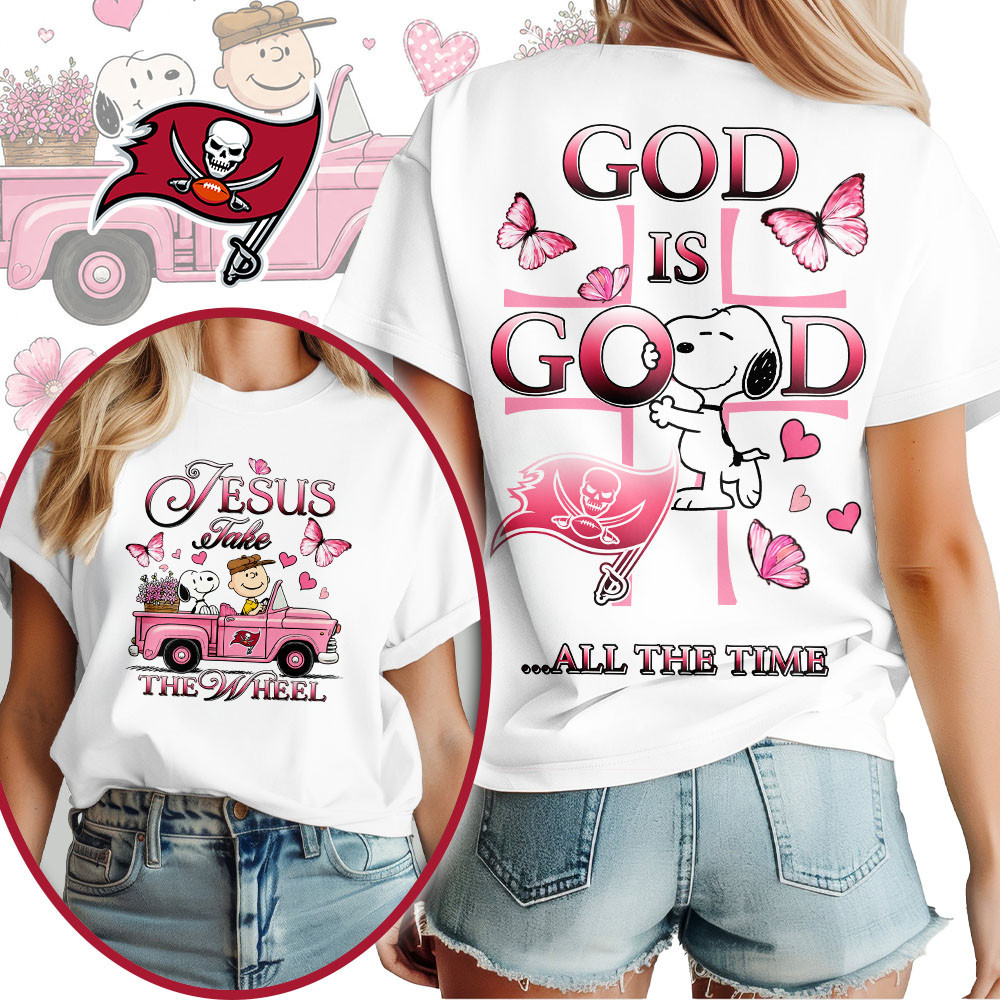 Tampa Bay Buccaneers | Premium NFL Jesus Take The Wheel God Is Good 3D Shirt NTH1