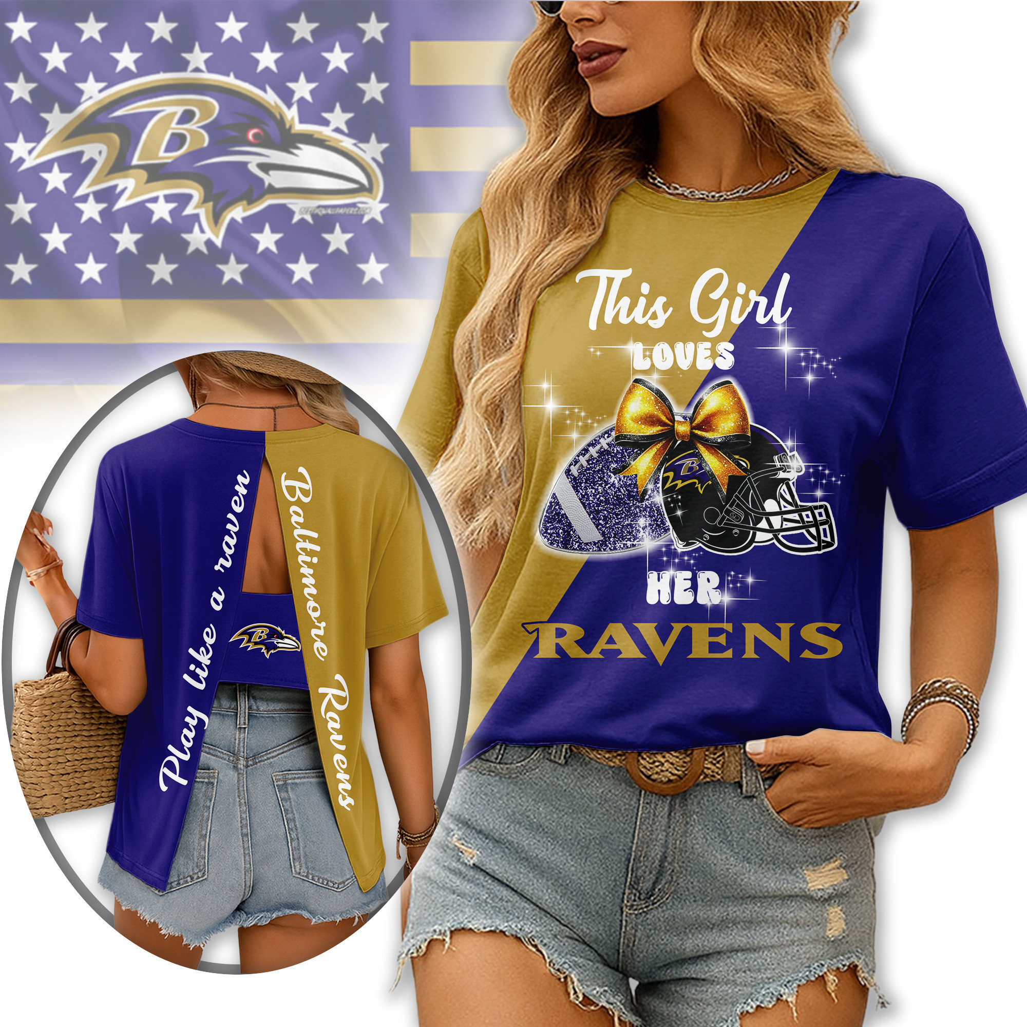 Baltimore Ravens | Premium NFL Back Slit Short Sleeve TD