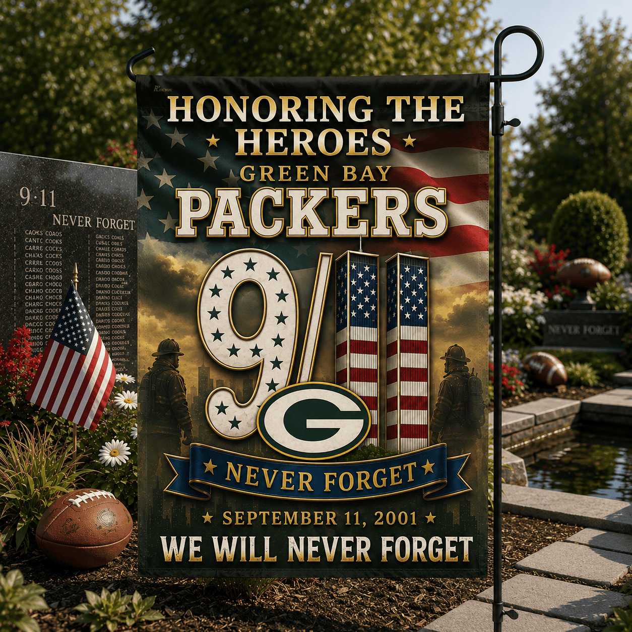 Green Bay Packers| Premium NFL Never Forget 9/11 Flag NY
