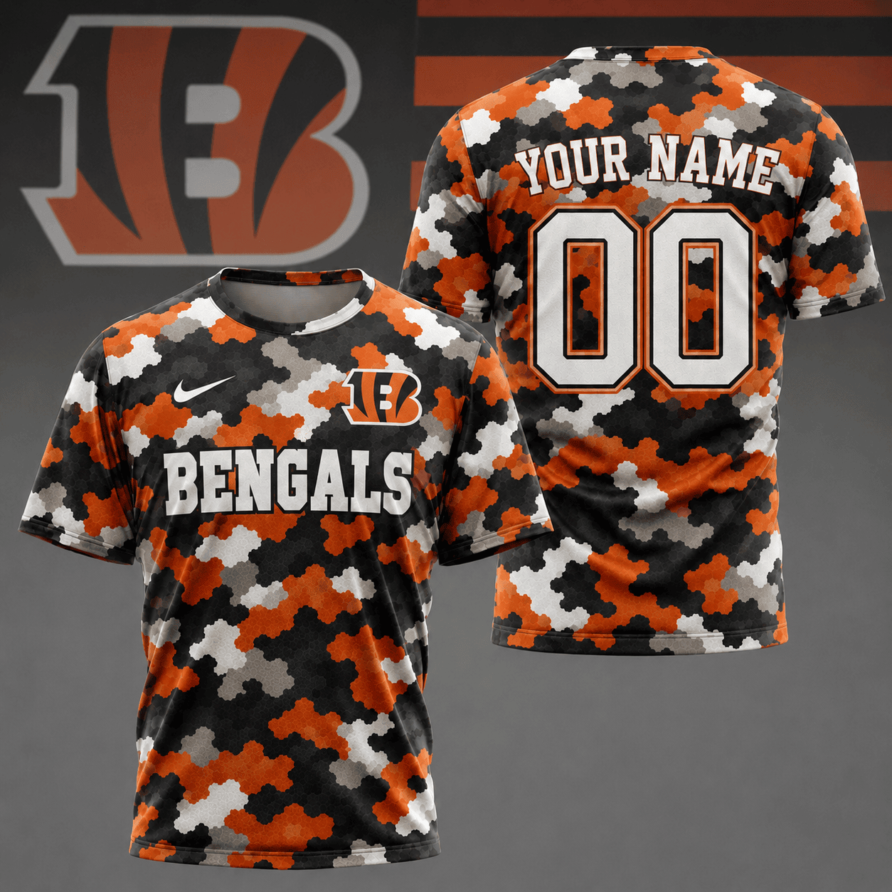 Cincinnati Bengals | Premium NFL Game Day Camo 3D Shirt NY