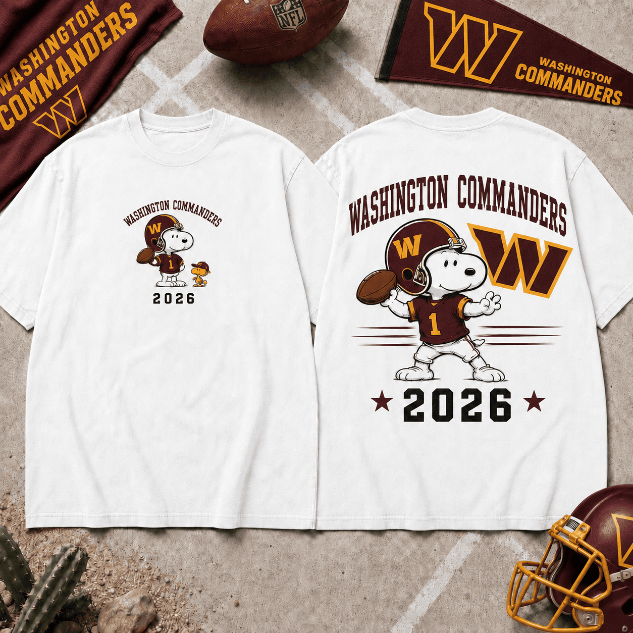 Washington Commanders | Premium Snoopy NFL Football 2026 3D Shirt For Football Fans NNK